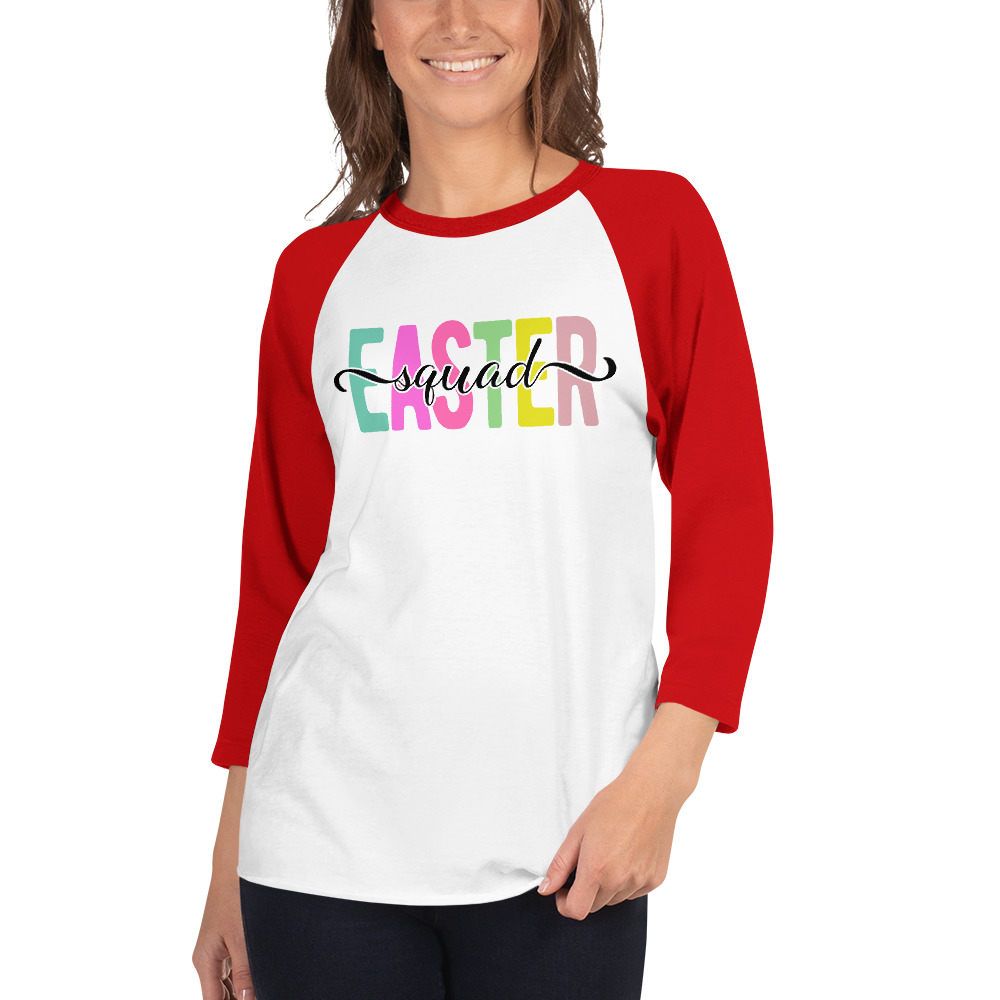 easter squad 3/4 sleeve raglan shirt