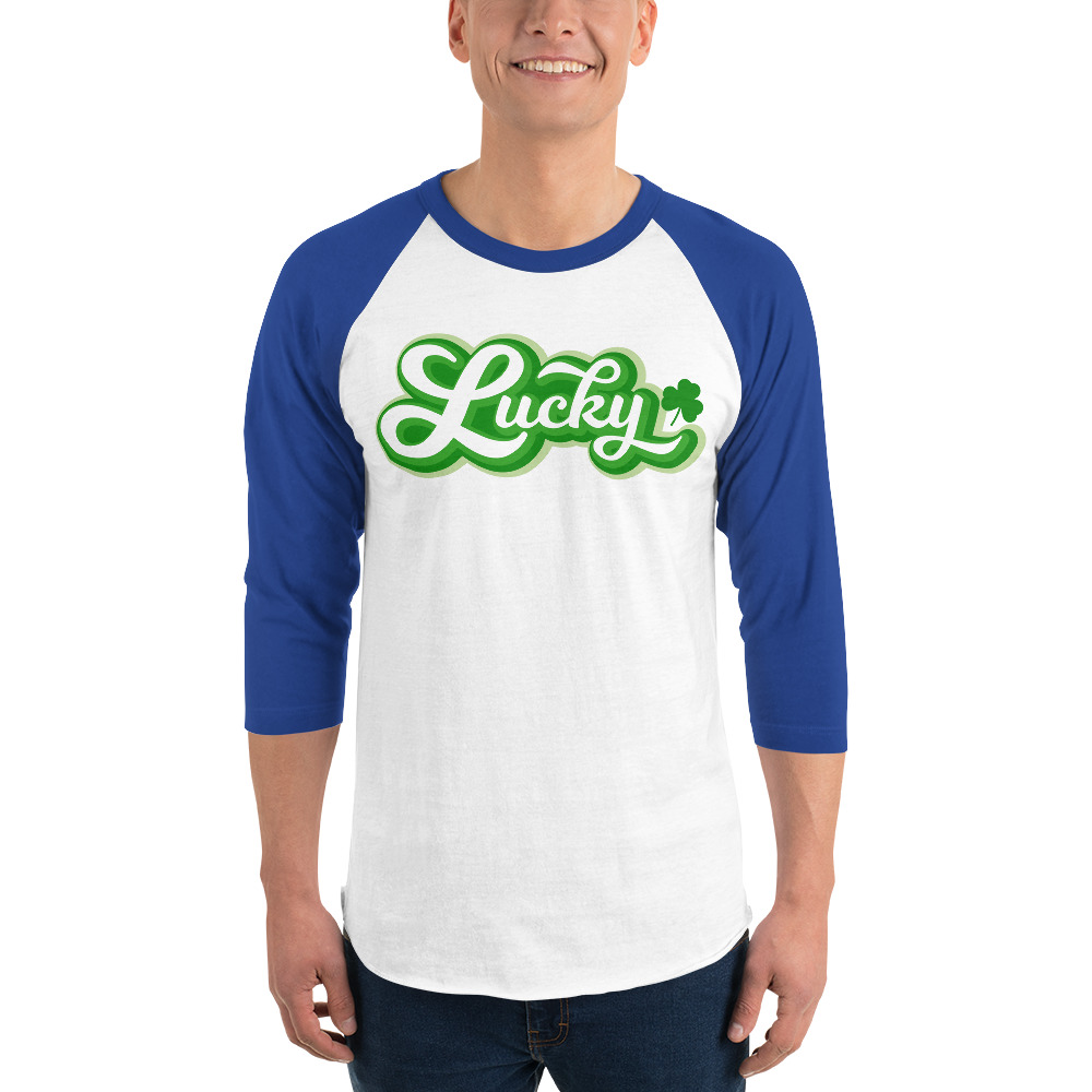 st. patrick's day 3/4 sleeve raglan shirt