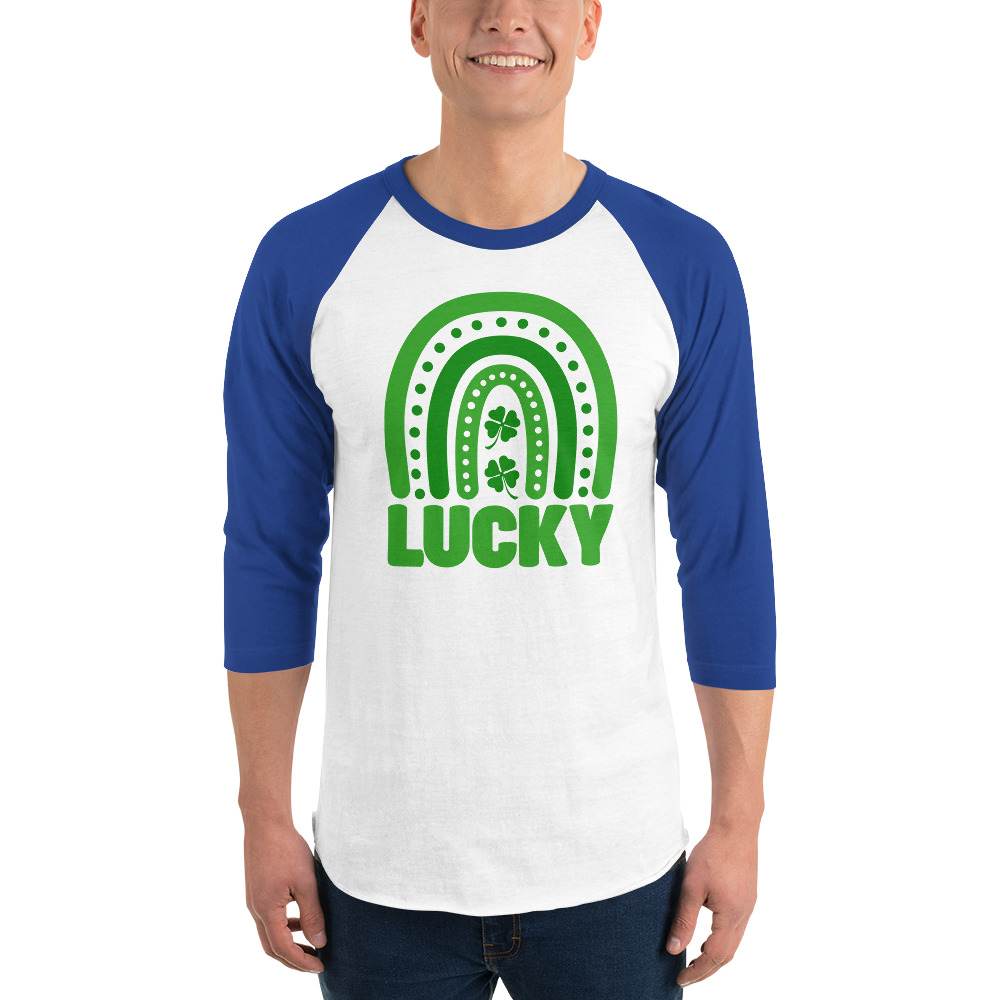 st. patrick's day 3/4 sleeve raglan shirt