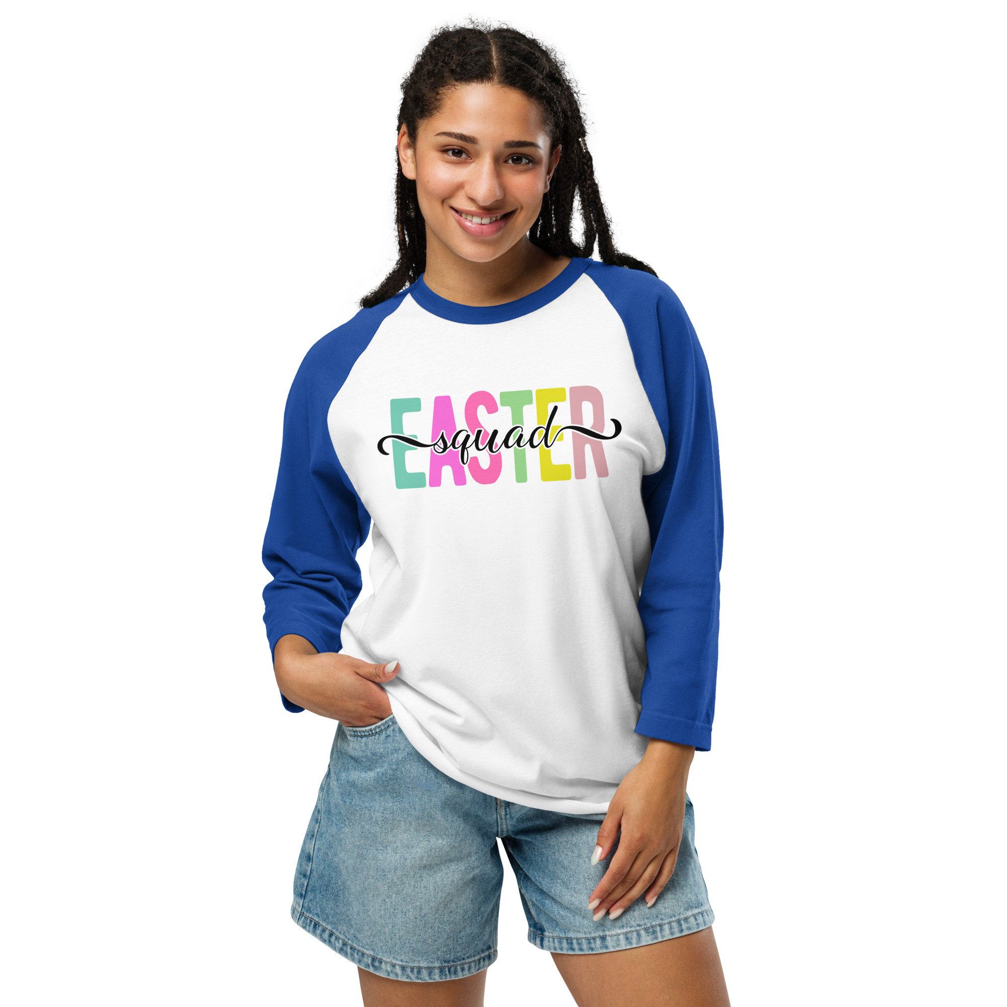 easter squad 3/4 sleeve raglan shirt