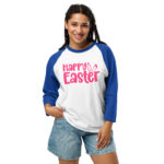 happy easter 3/4 sleeve raglan shirt