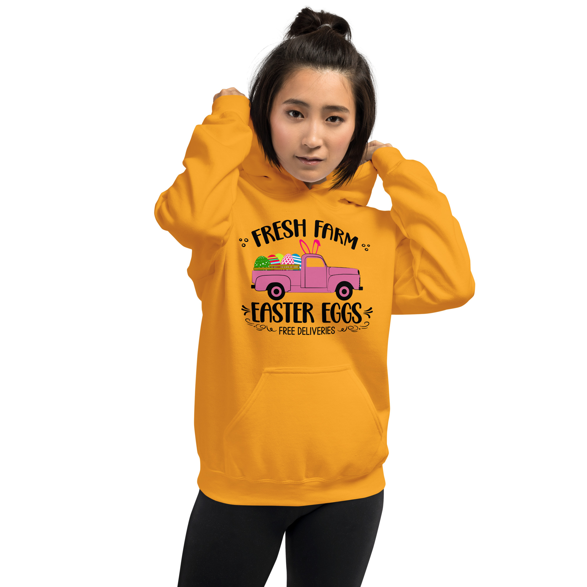 easter farm fresh truck unisex hoodie