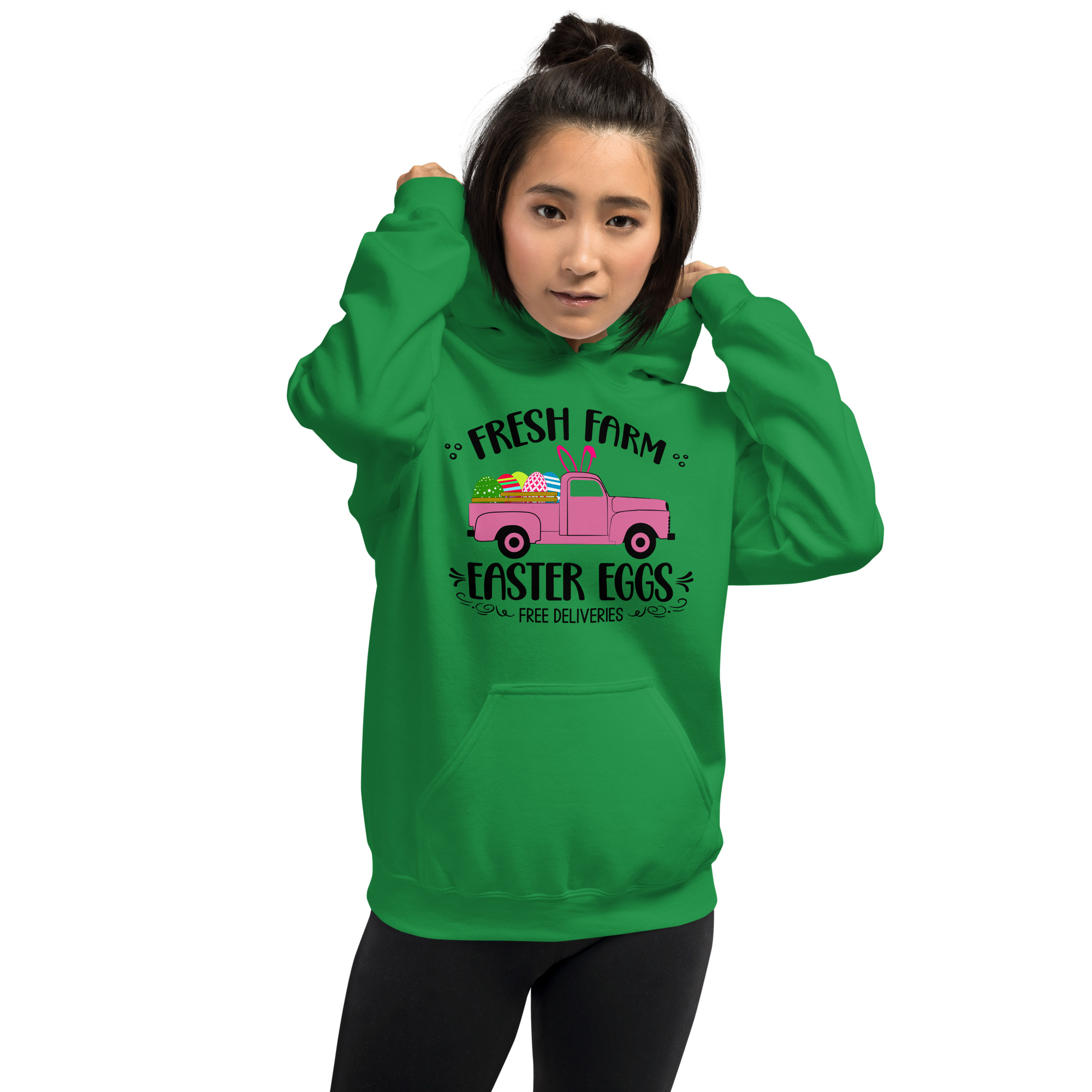 easter farm fresh truck unisex hoodie