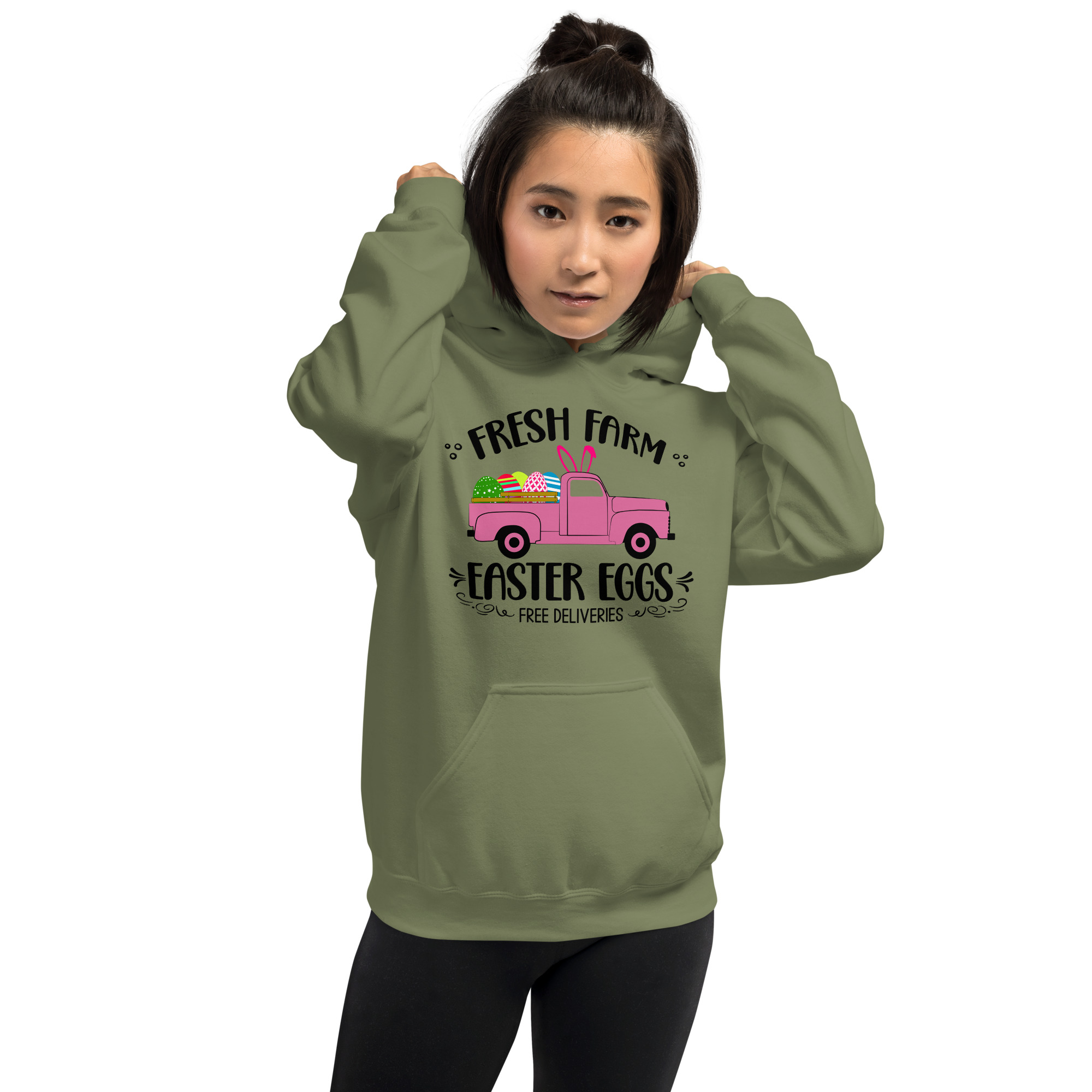 easter farm fresh truck unisex hoodie