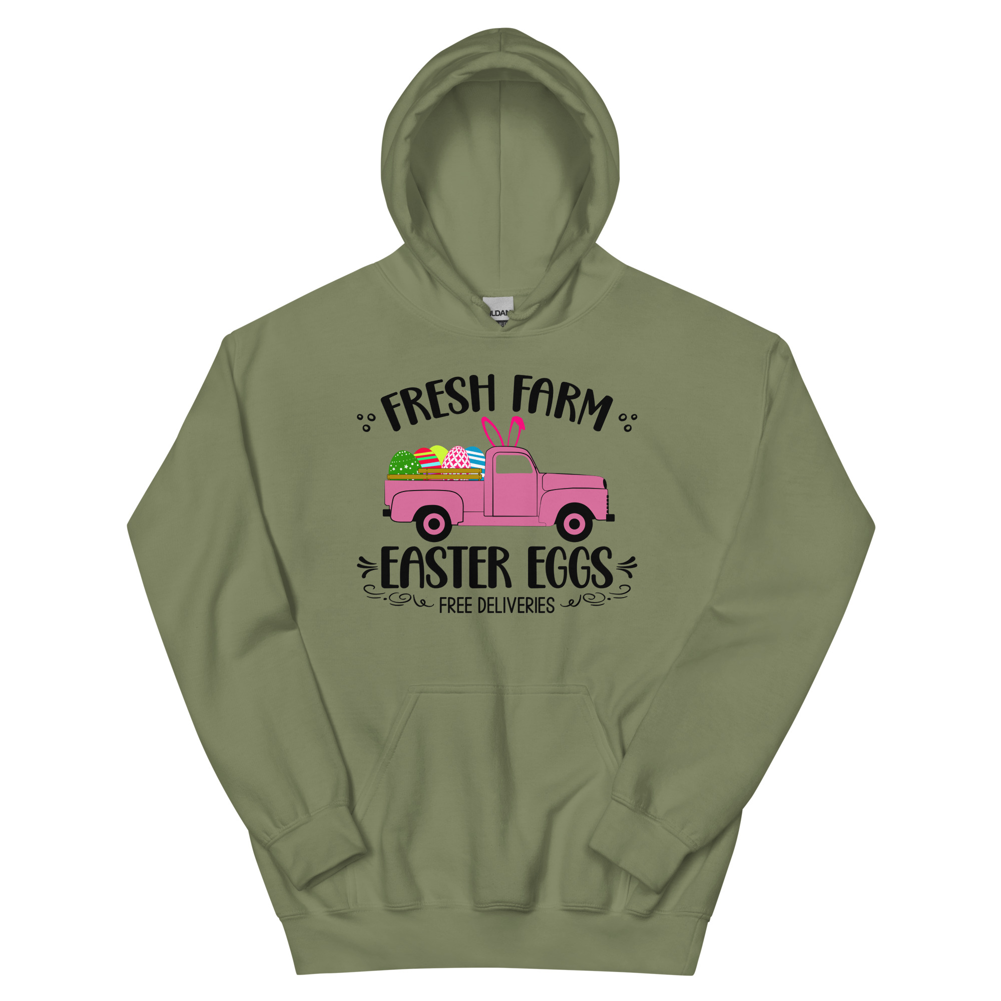 easter farm fresh truck unisex hoodie
