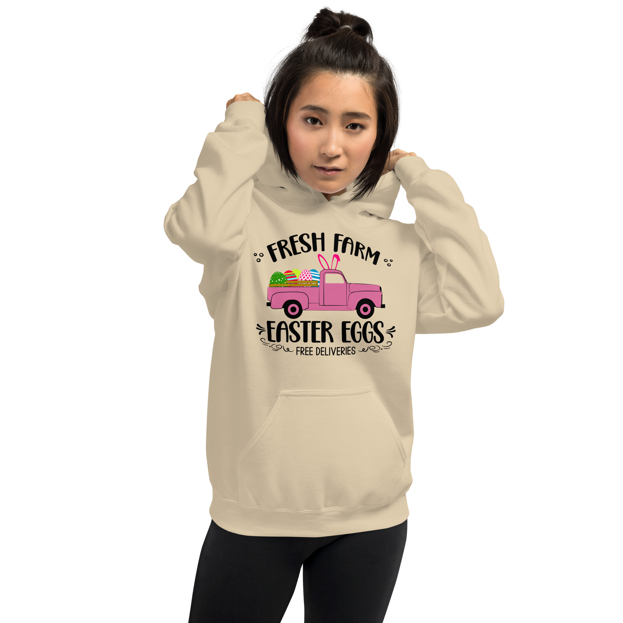 easter farm fresh truck unisex hoodie