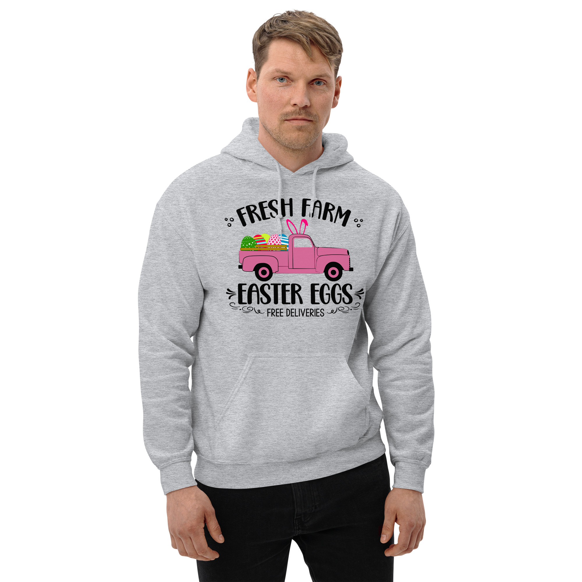 easter farm fresh truck unisex hoodie