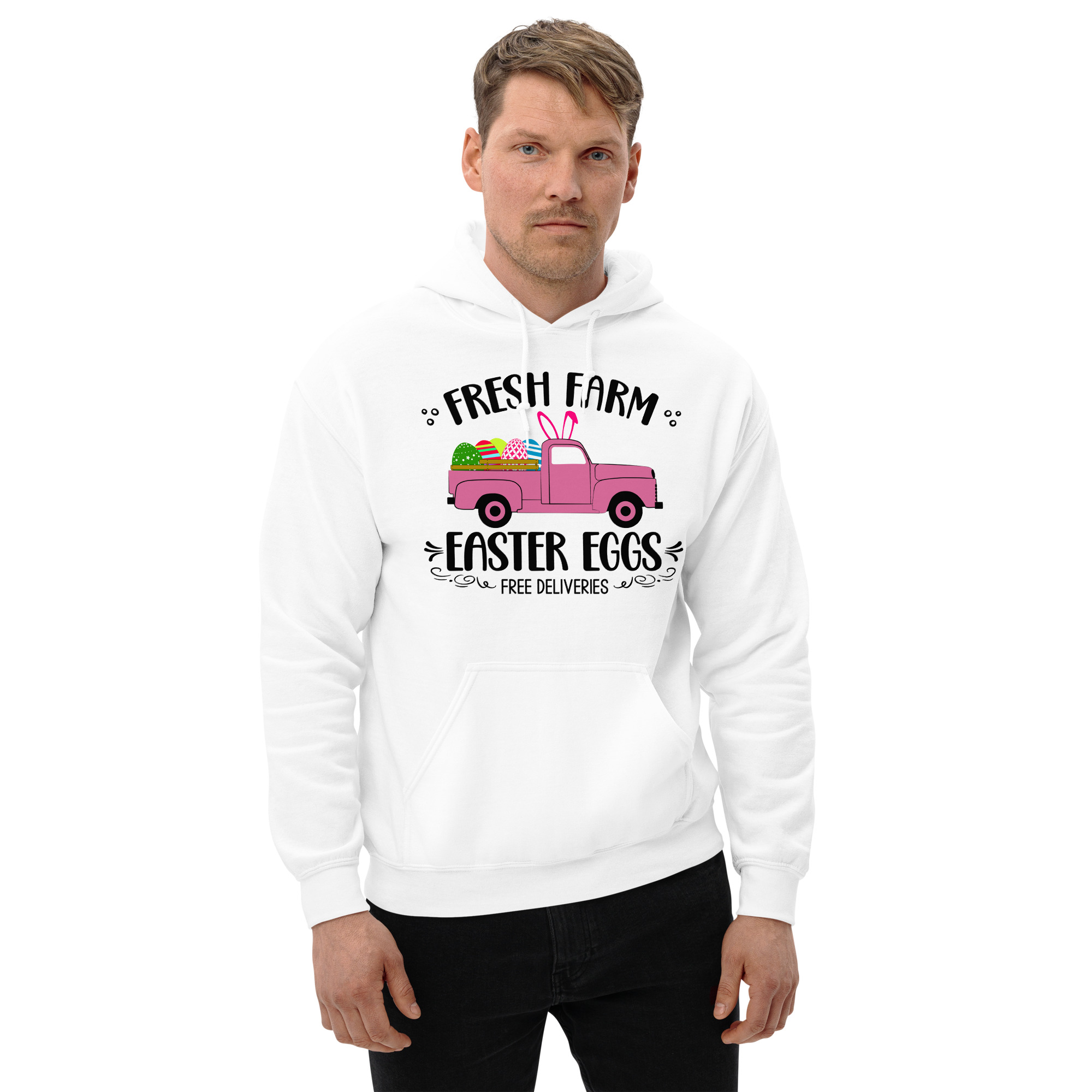 easter farm fresh truck unisex hoodie