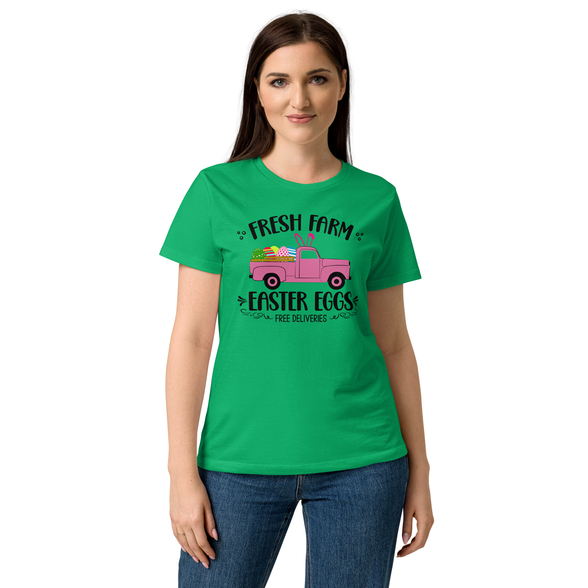easter farm fresh truck women’s basic softstyle t shirt