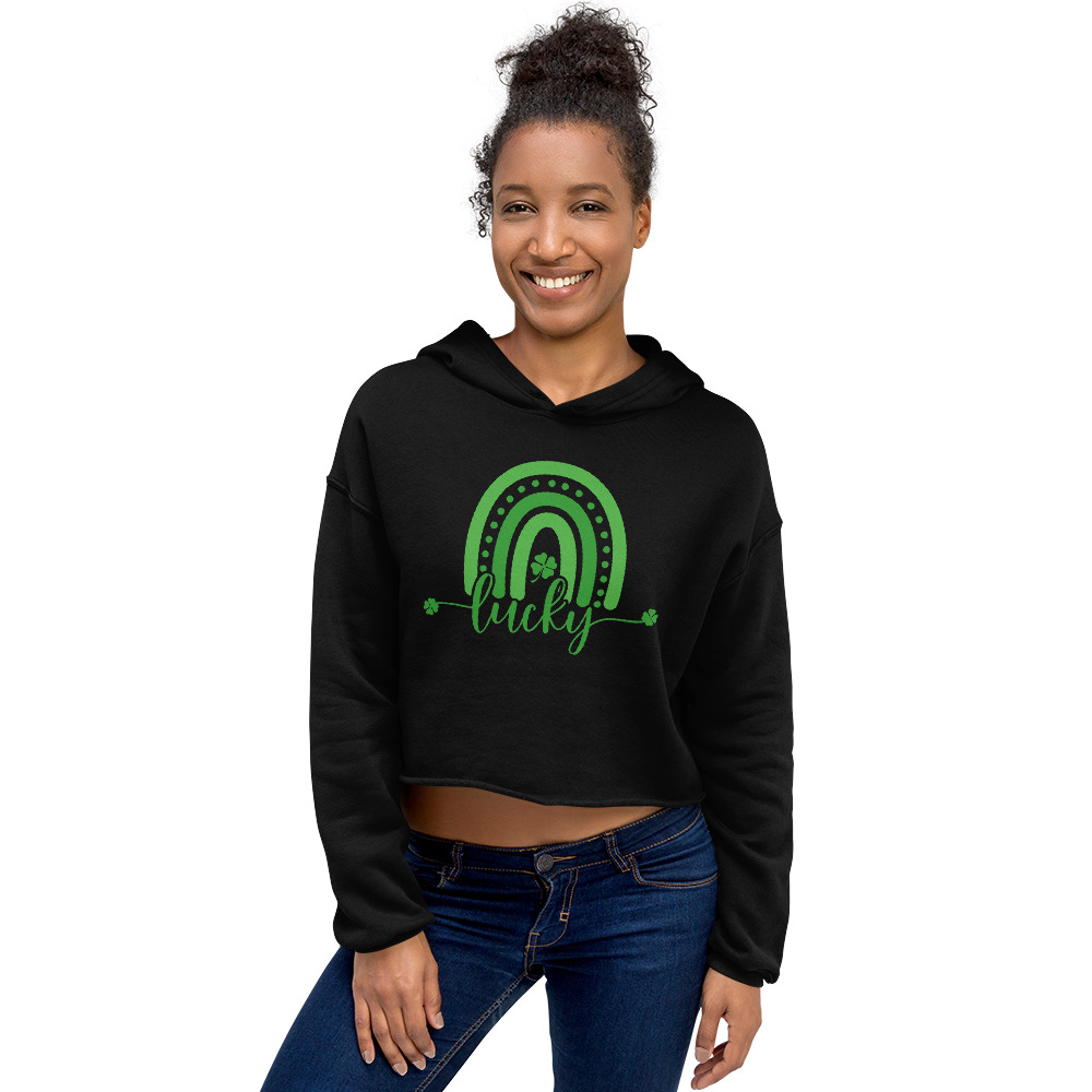 st. patrick's day crop hoodie
