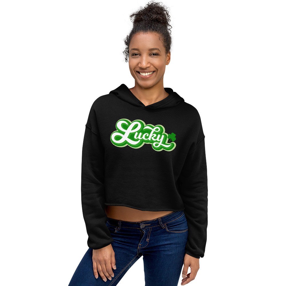 st. patrick's day crop hoodie