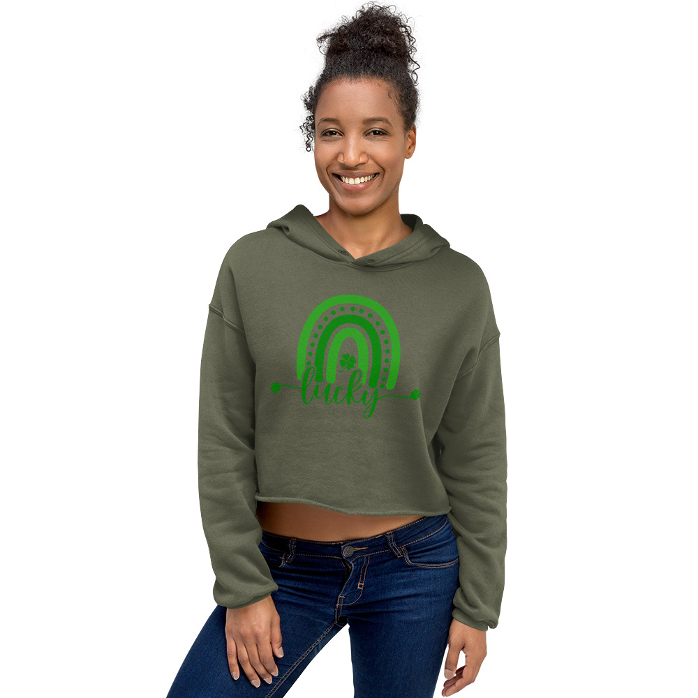 st. patrick's day crop hoodie