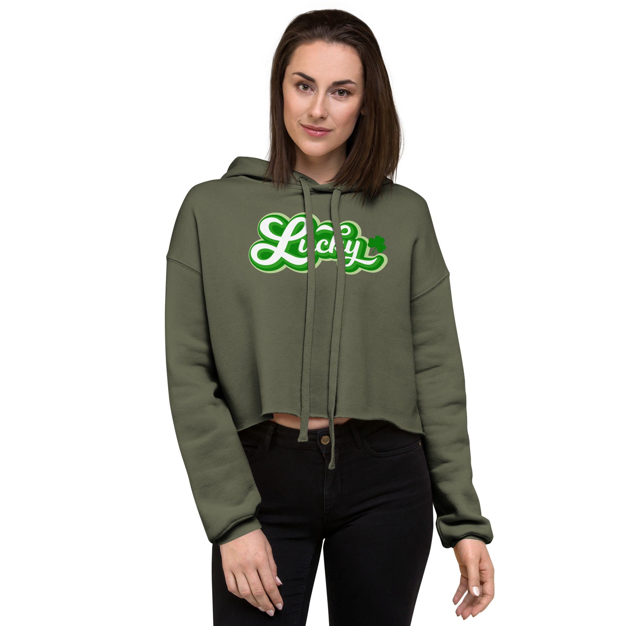 st. patrick's day crop hoodie