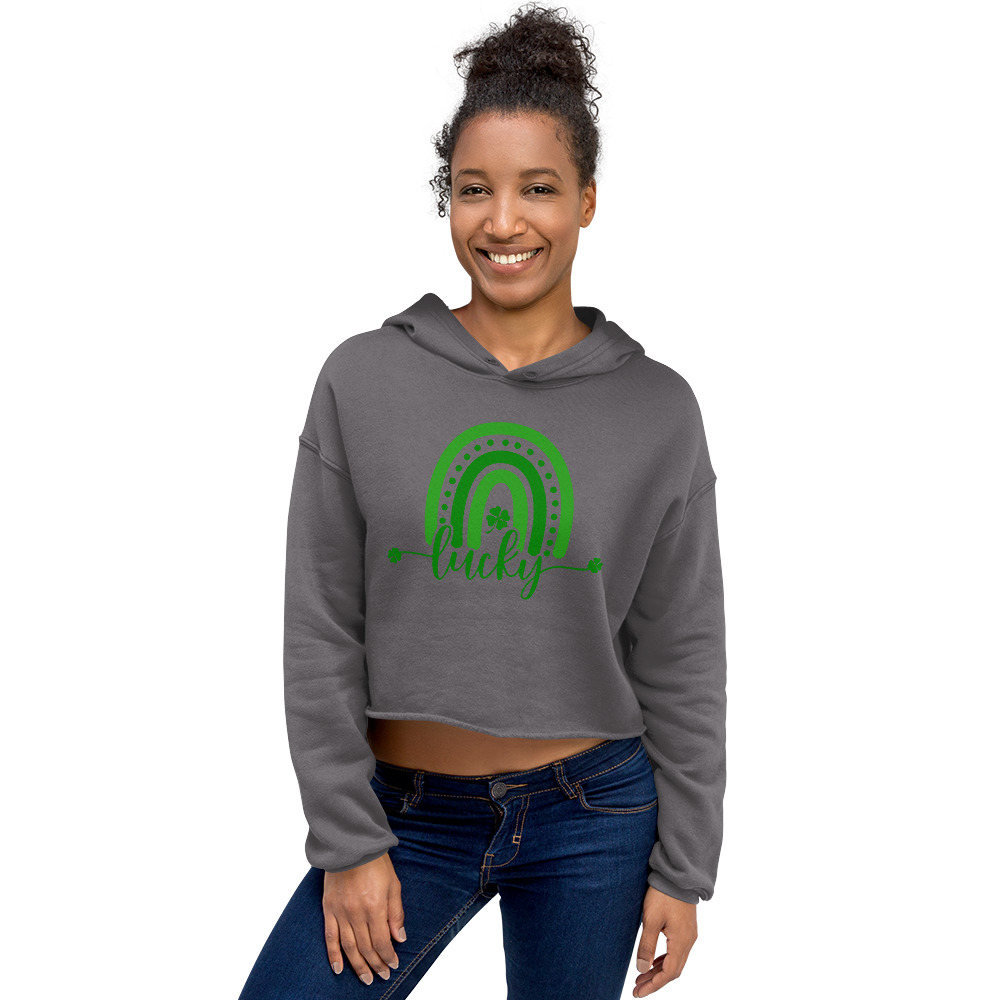 st. patrick's day crop hoodie