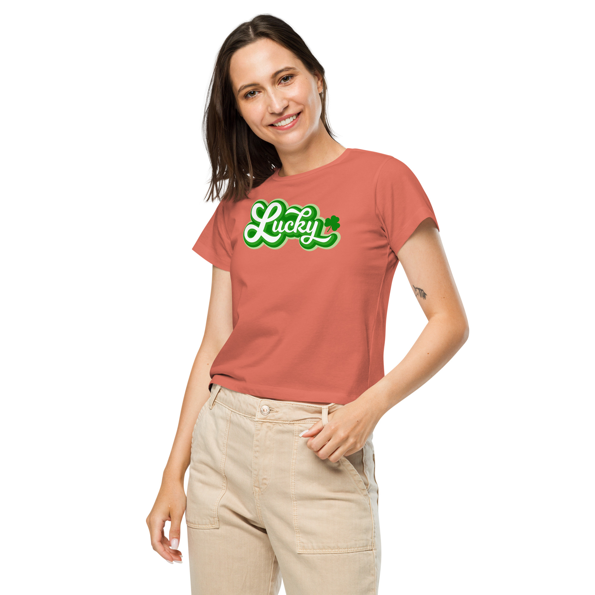 st. patrick's day women’s high waisted t shirt