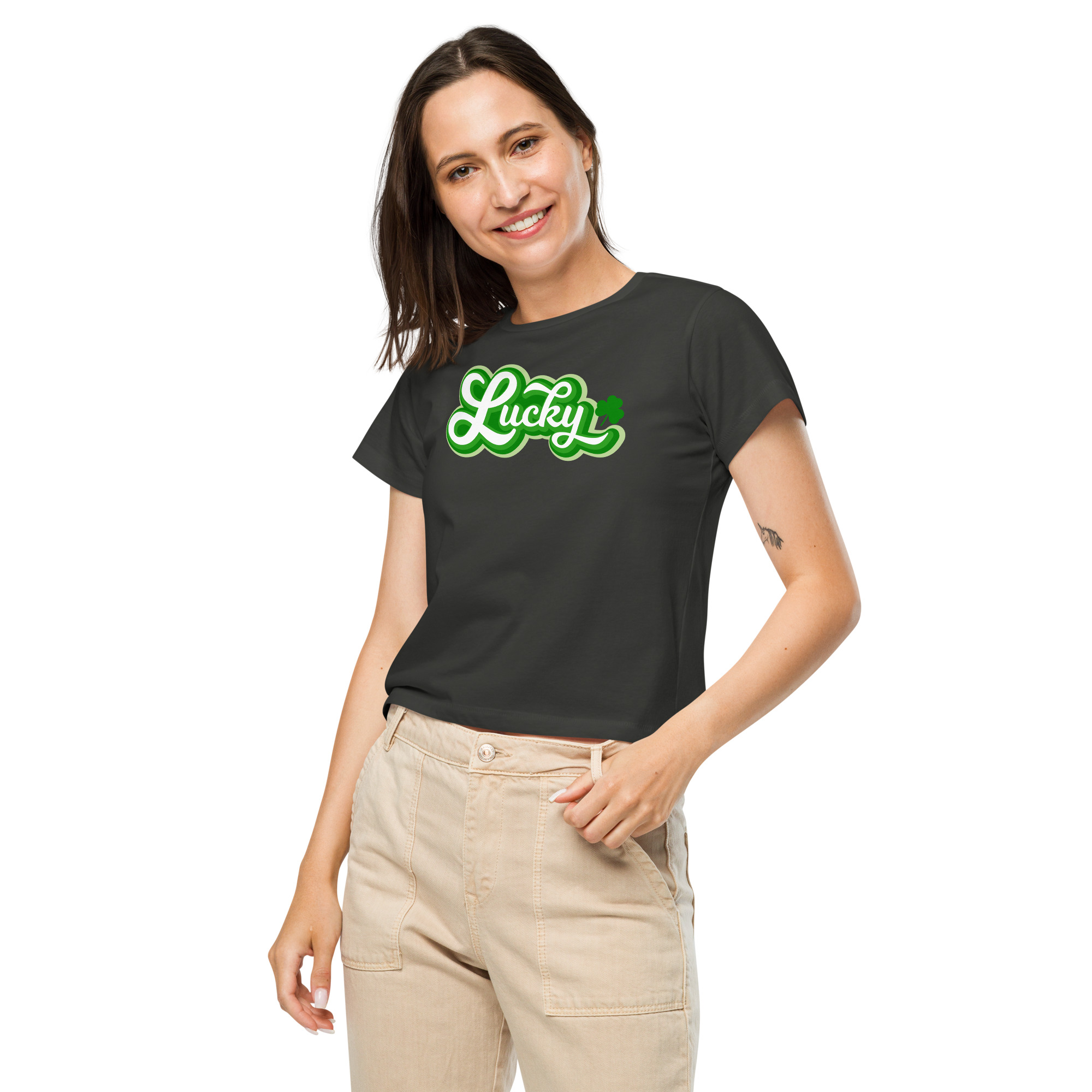 st. patrick's day women’s high waisted t shirt