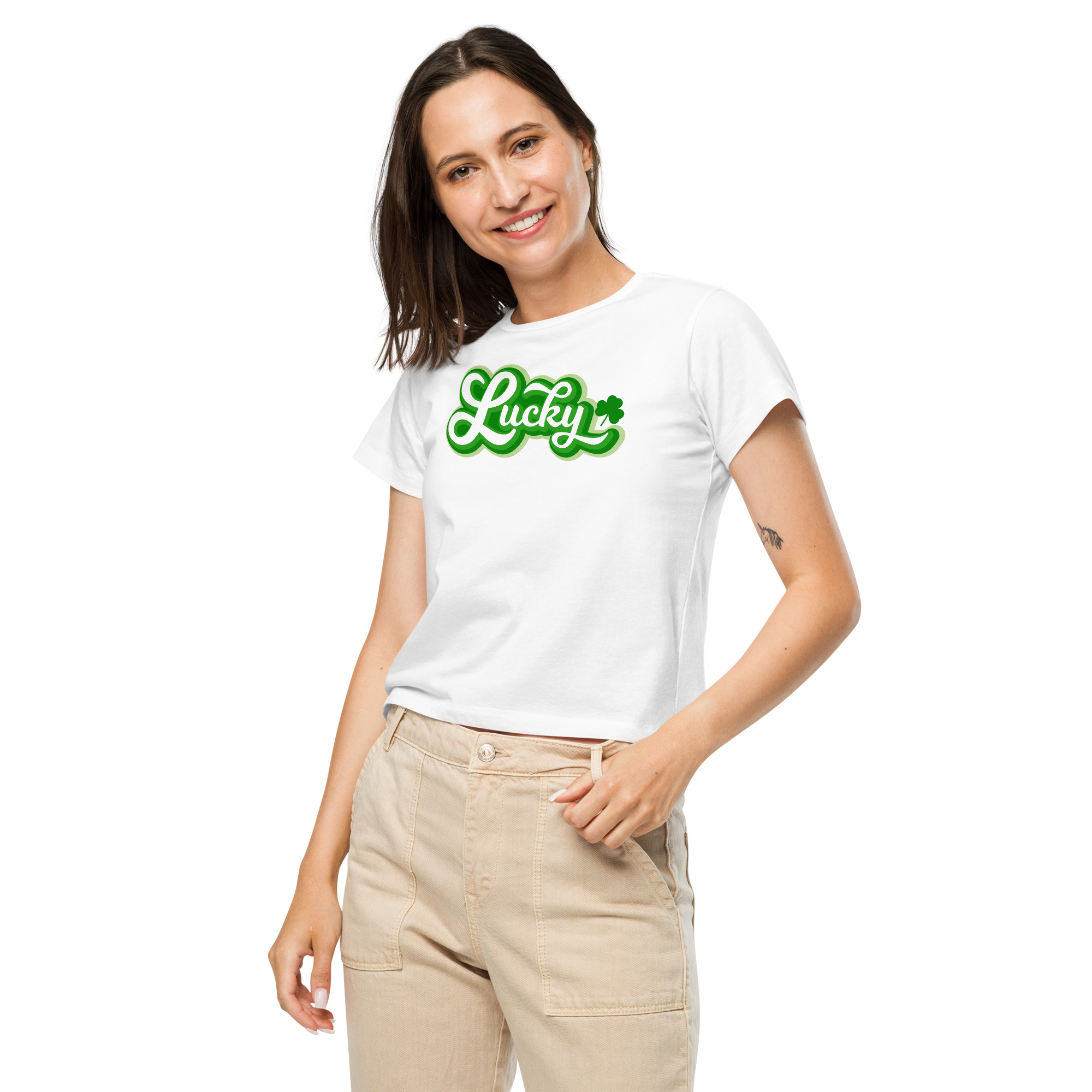 st. patrick's day women’s high waisted t shirt