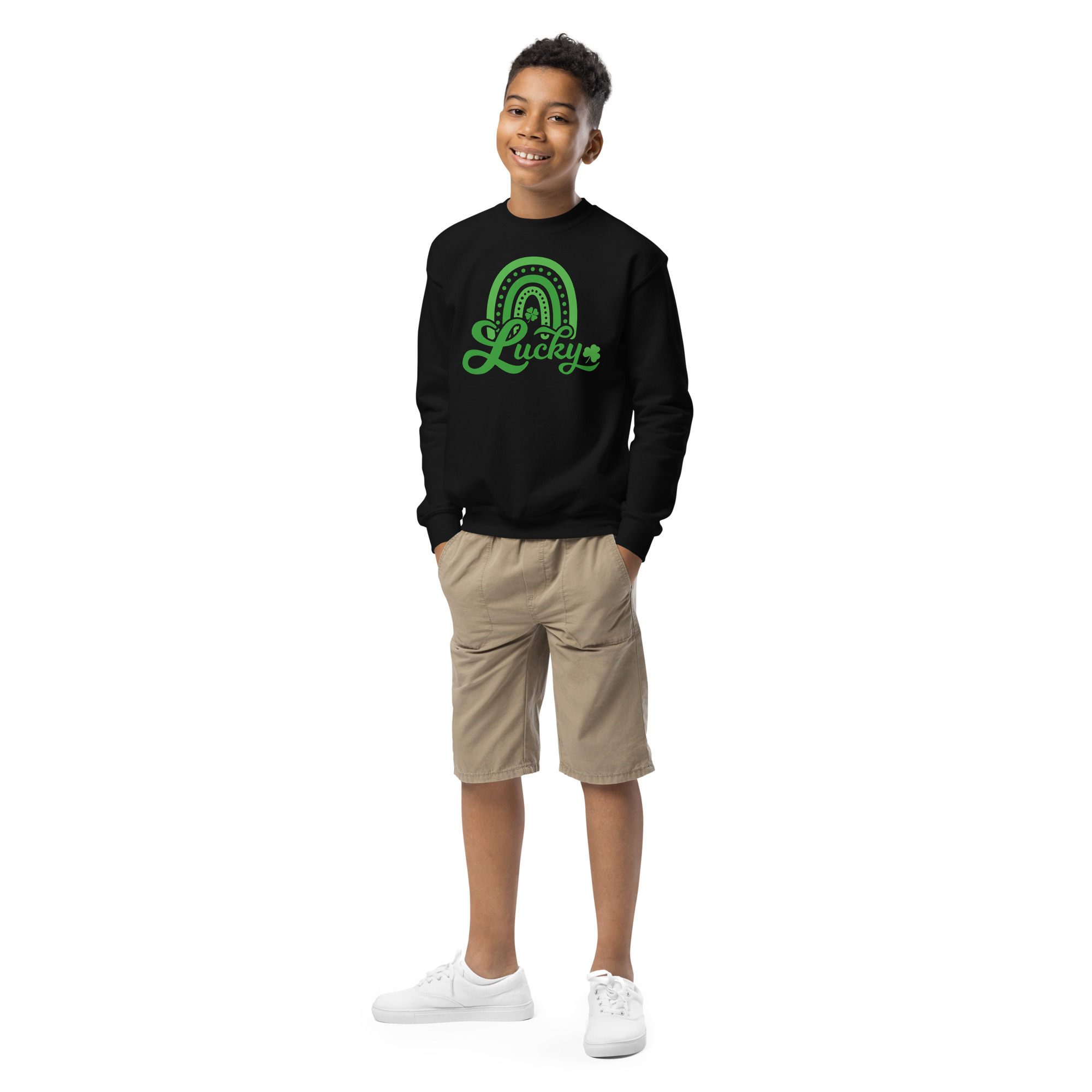 st. patrick's day youth crewneck sweatshirt