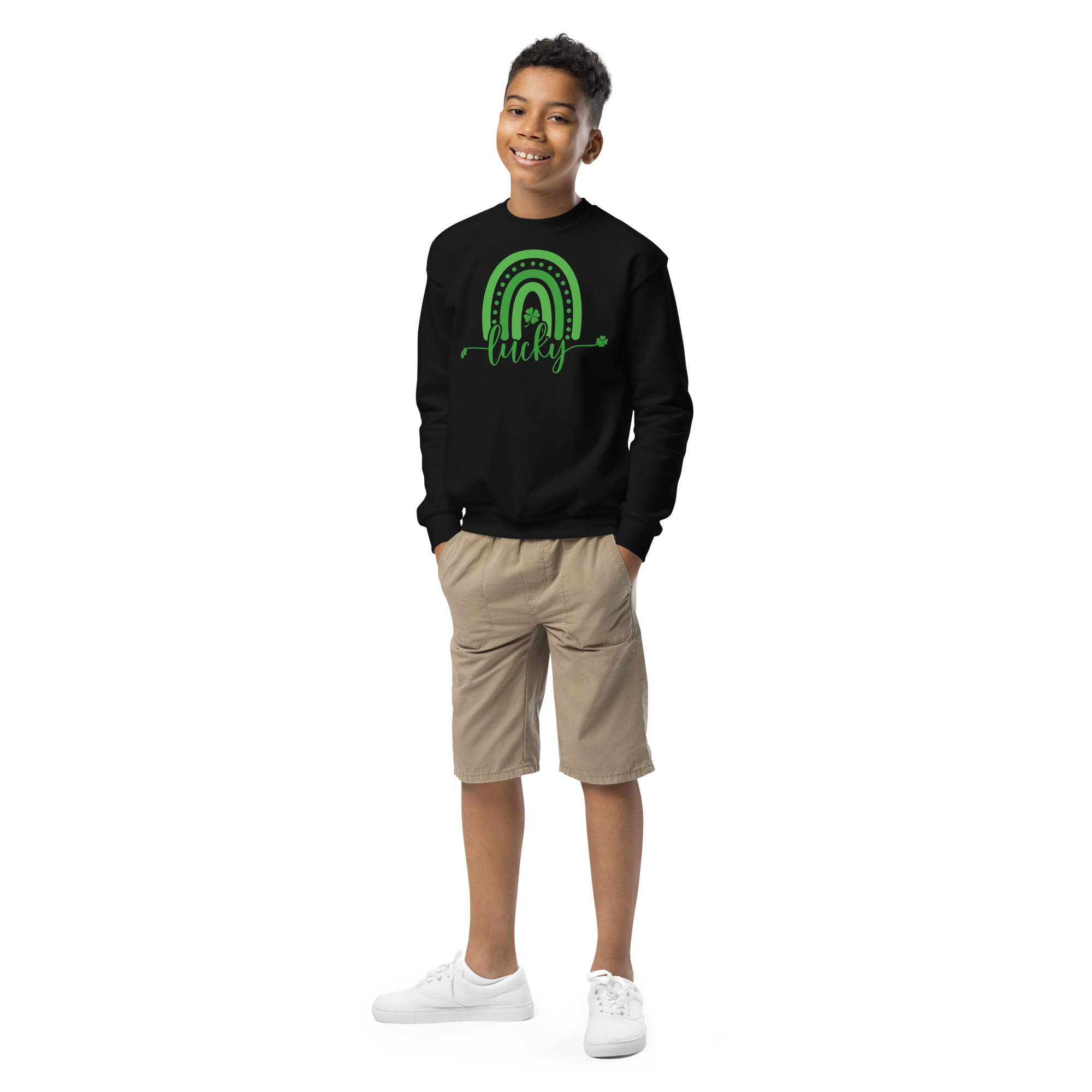 st. patrick's day youth crewneck sweatshirt