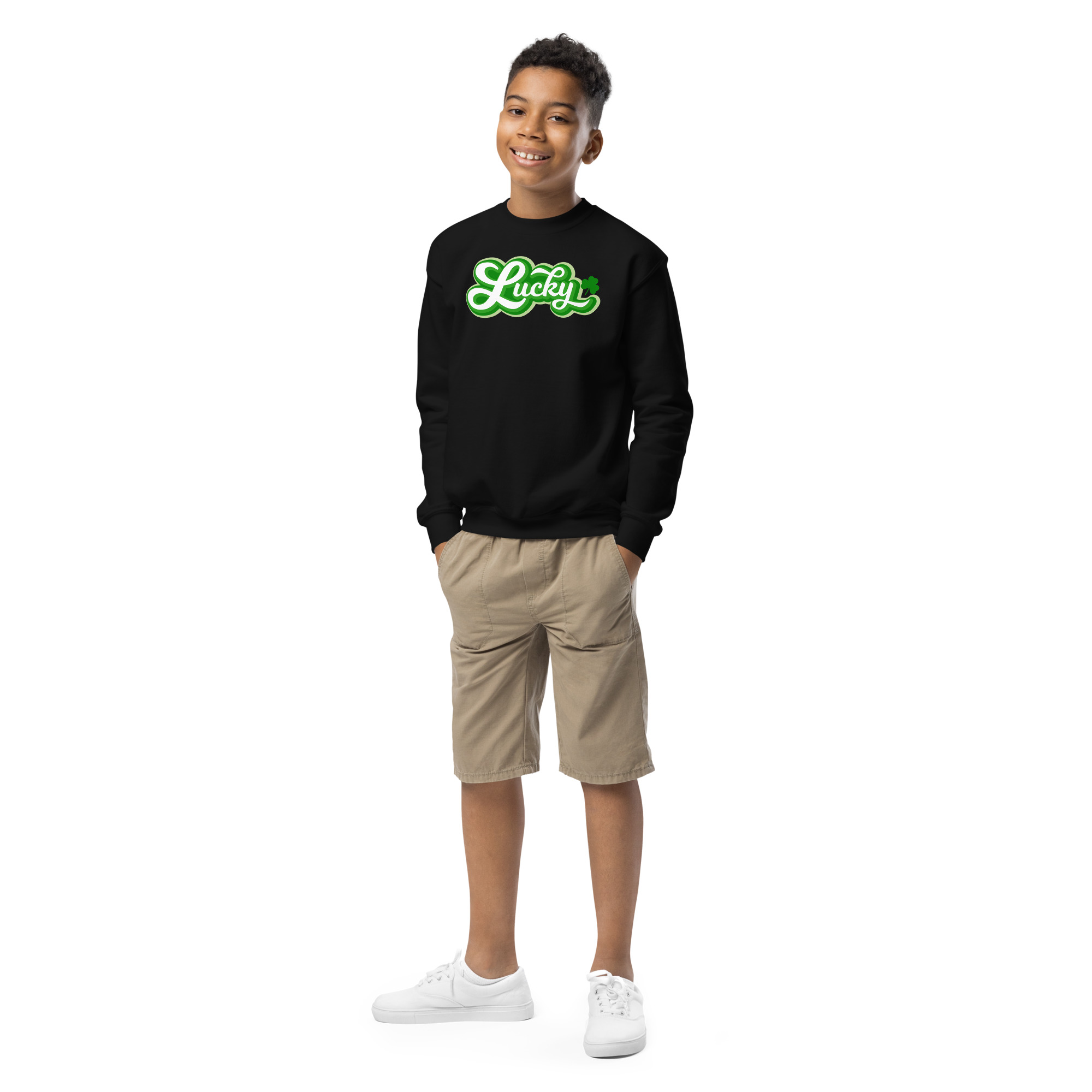 st. patrick's day youth crewneck sweatshirt