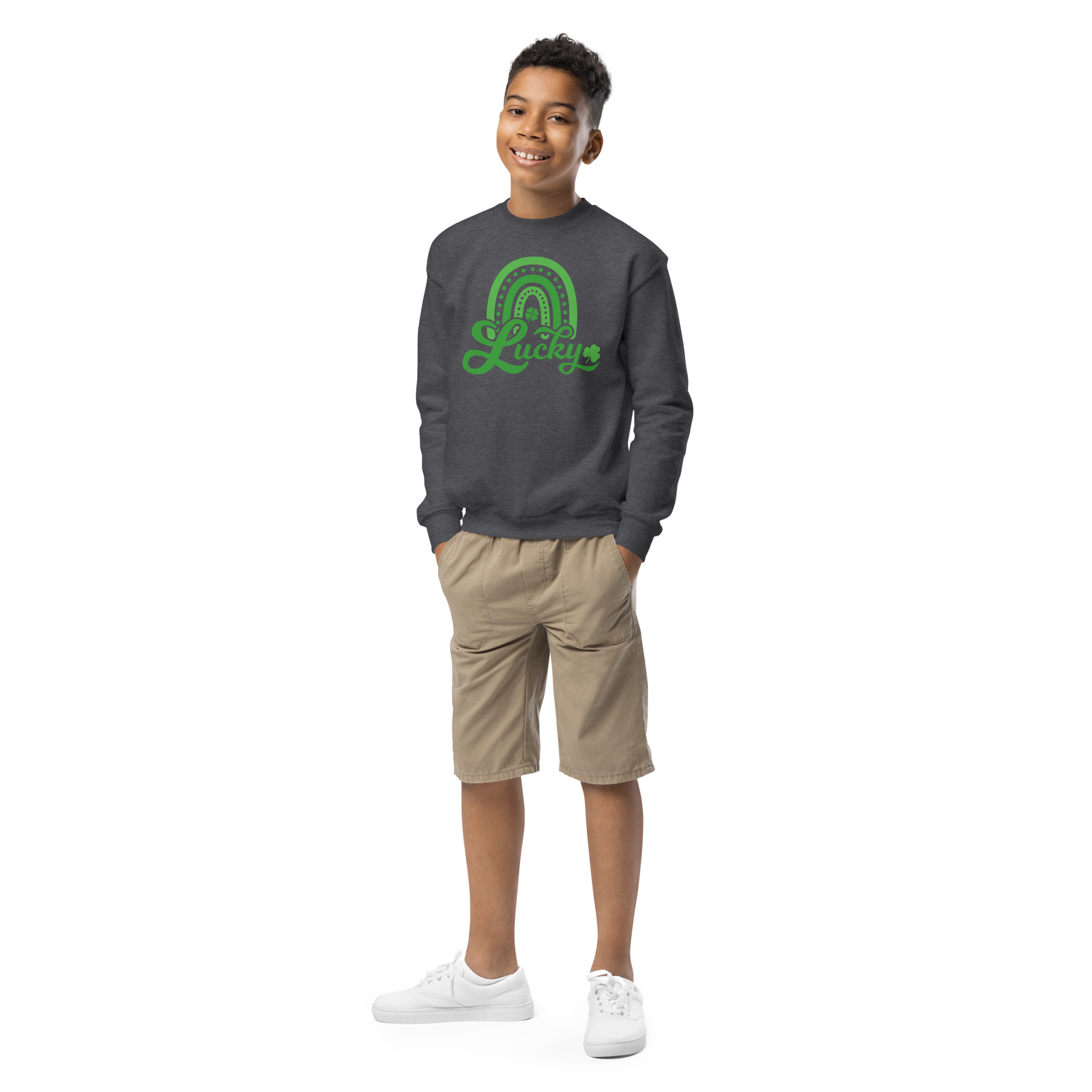 st. patrick's day youth crewneck sweatshirt