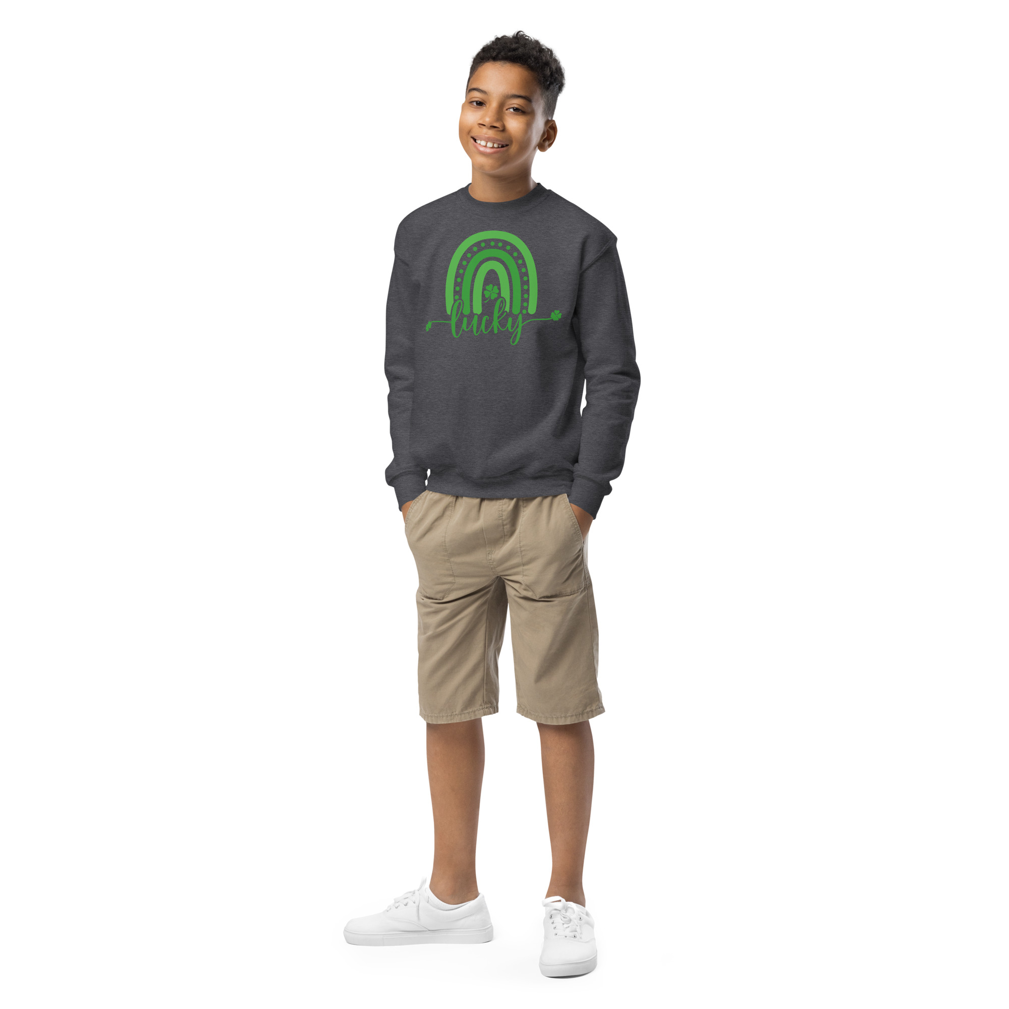 st. patrick's day youth crewneck sweatshirt