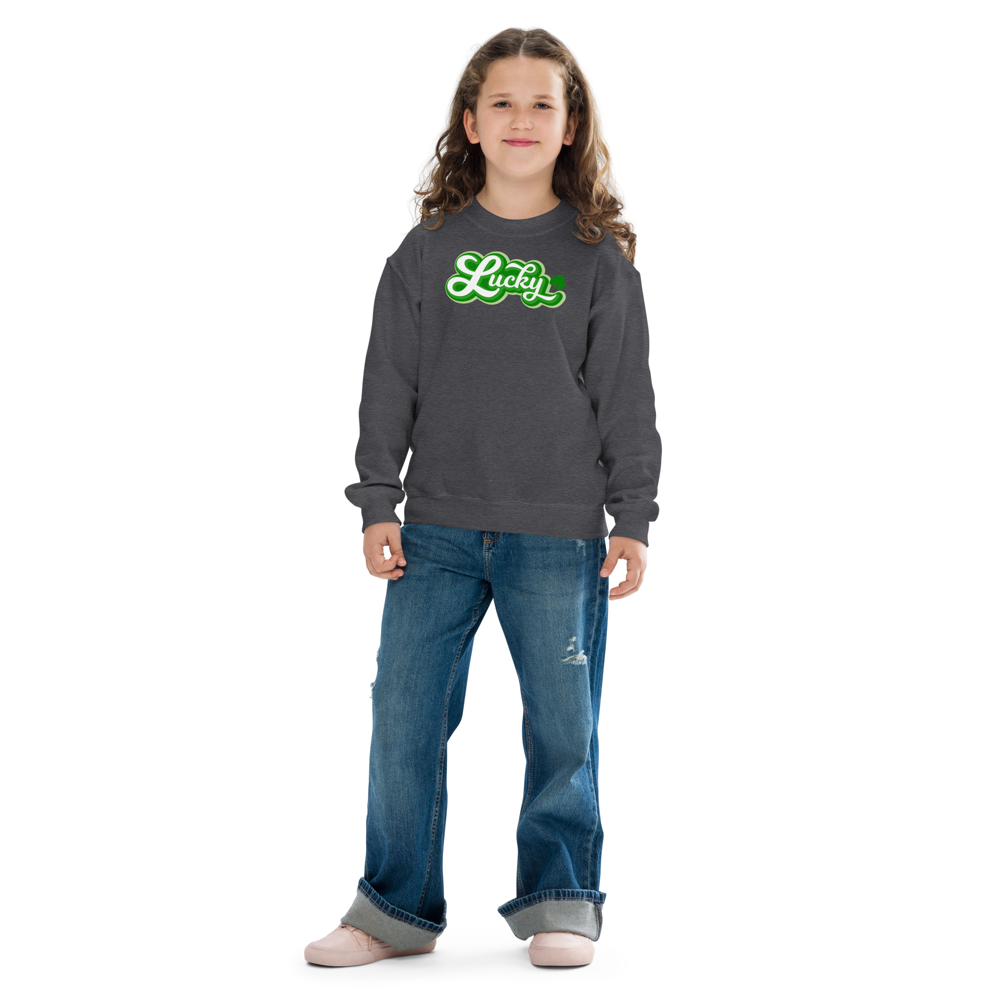 st. patrick's day youth crewneck sweatshirt