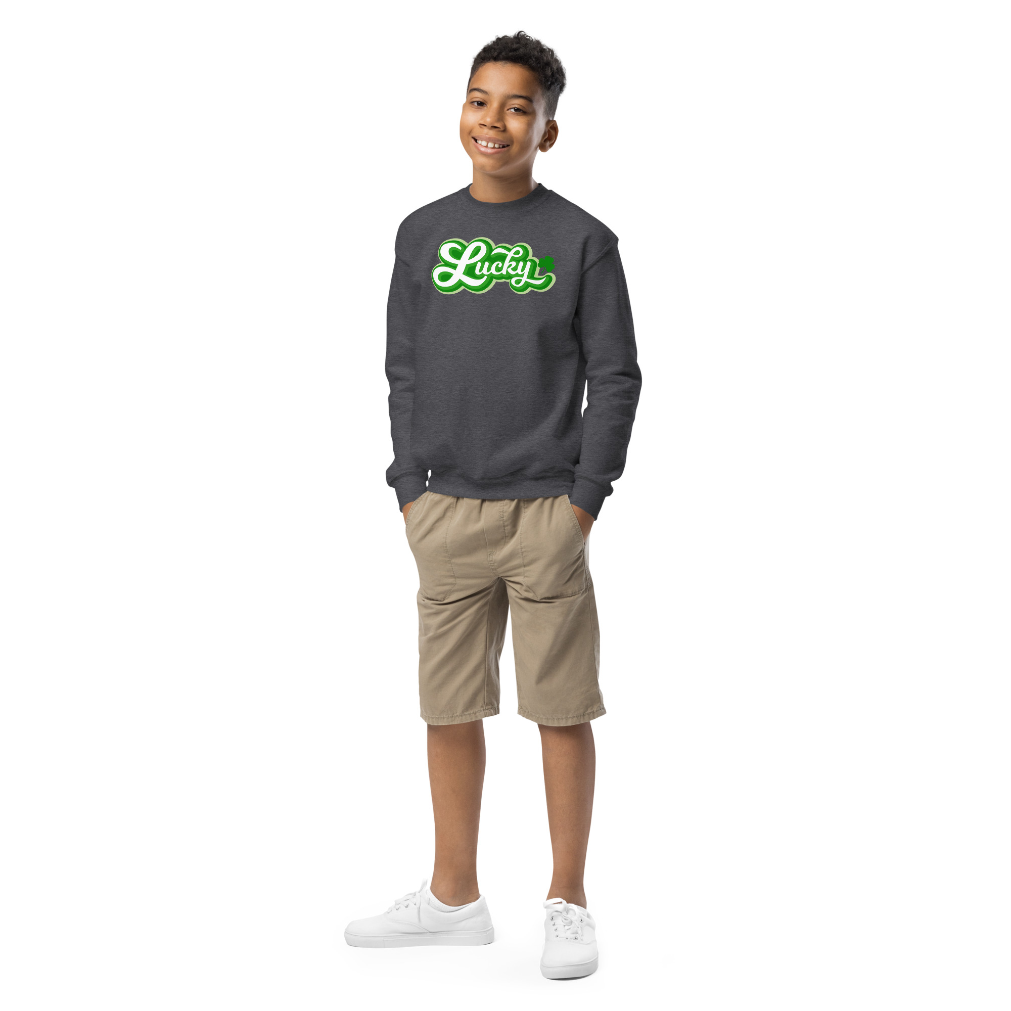 st. patrick's day youth crewneck sweatshirt