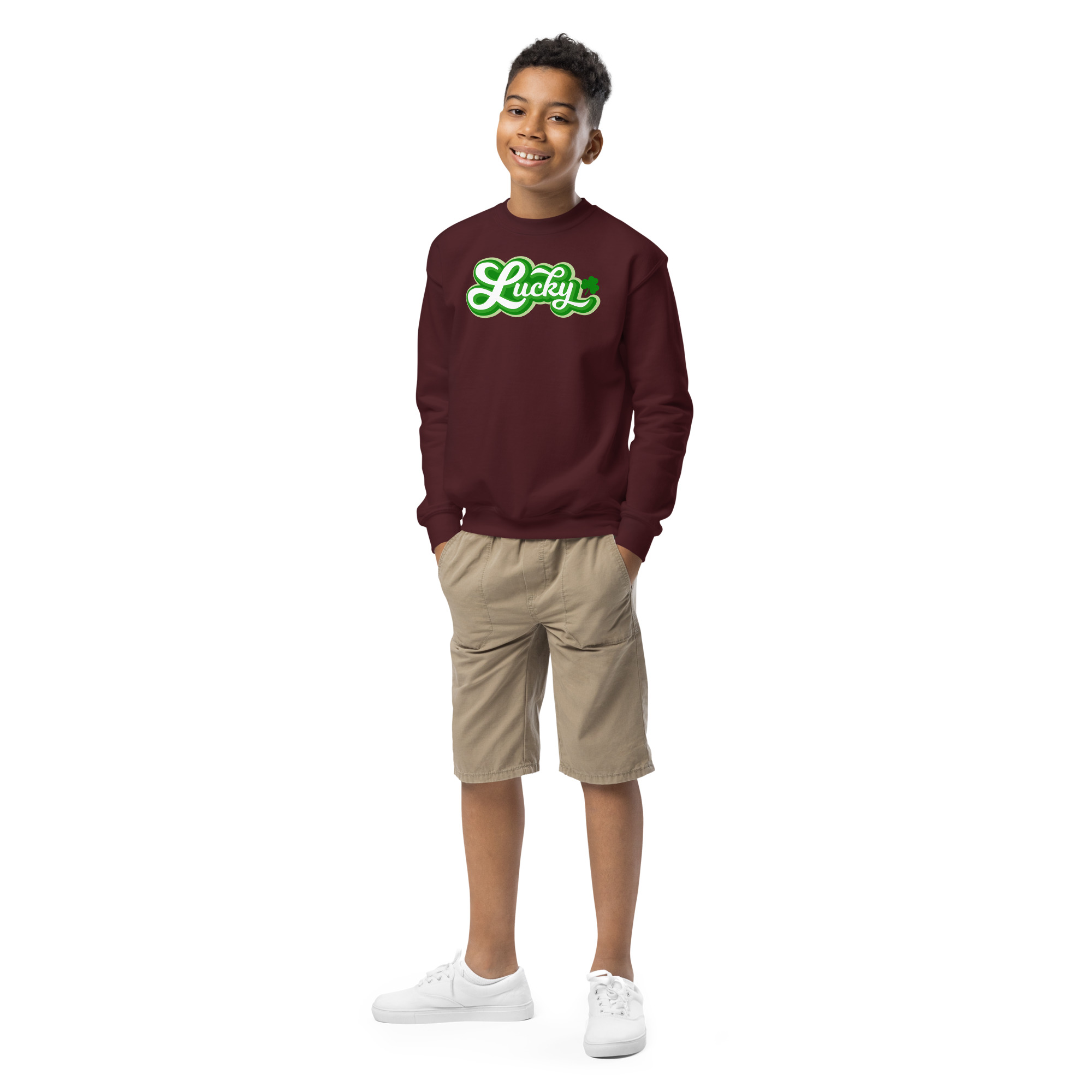 st. patrick's day youth crewneck sweatshirt