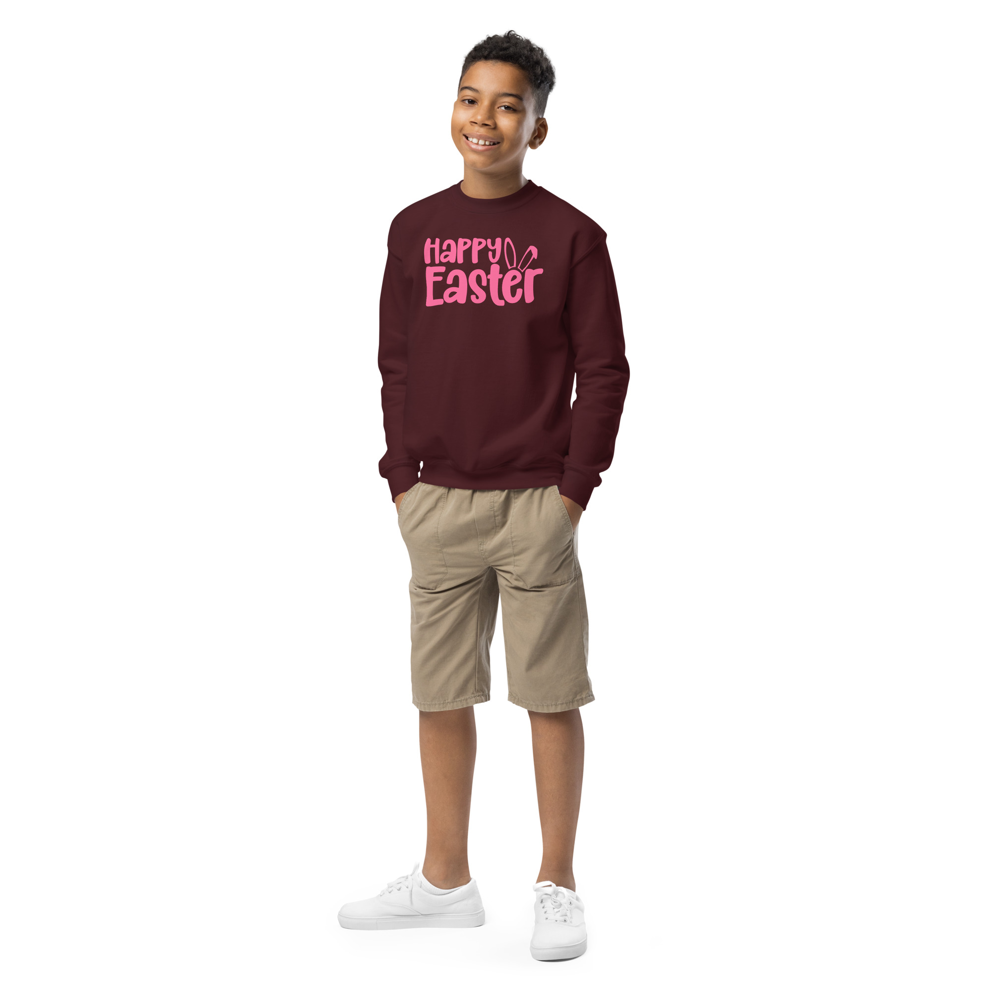 happy easter youth crewneck sweatshirt