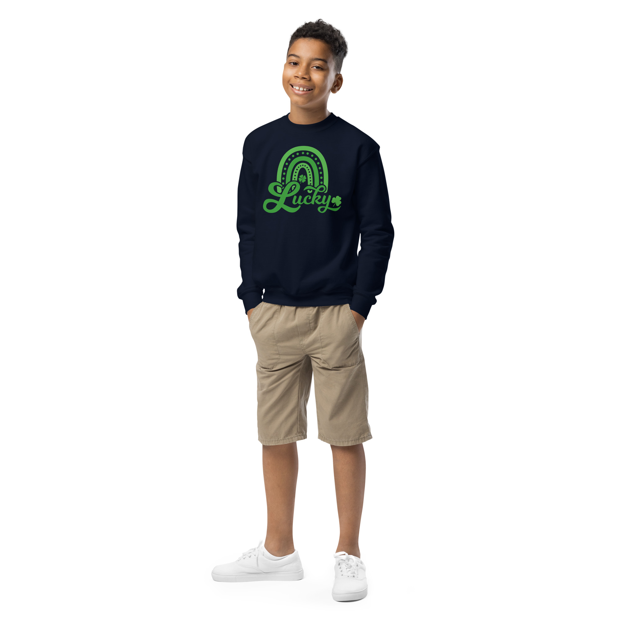 st. patrick's day youth crewneck sweatshirt