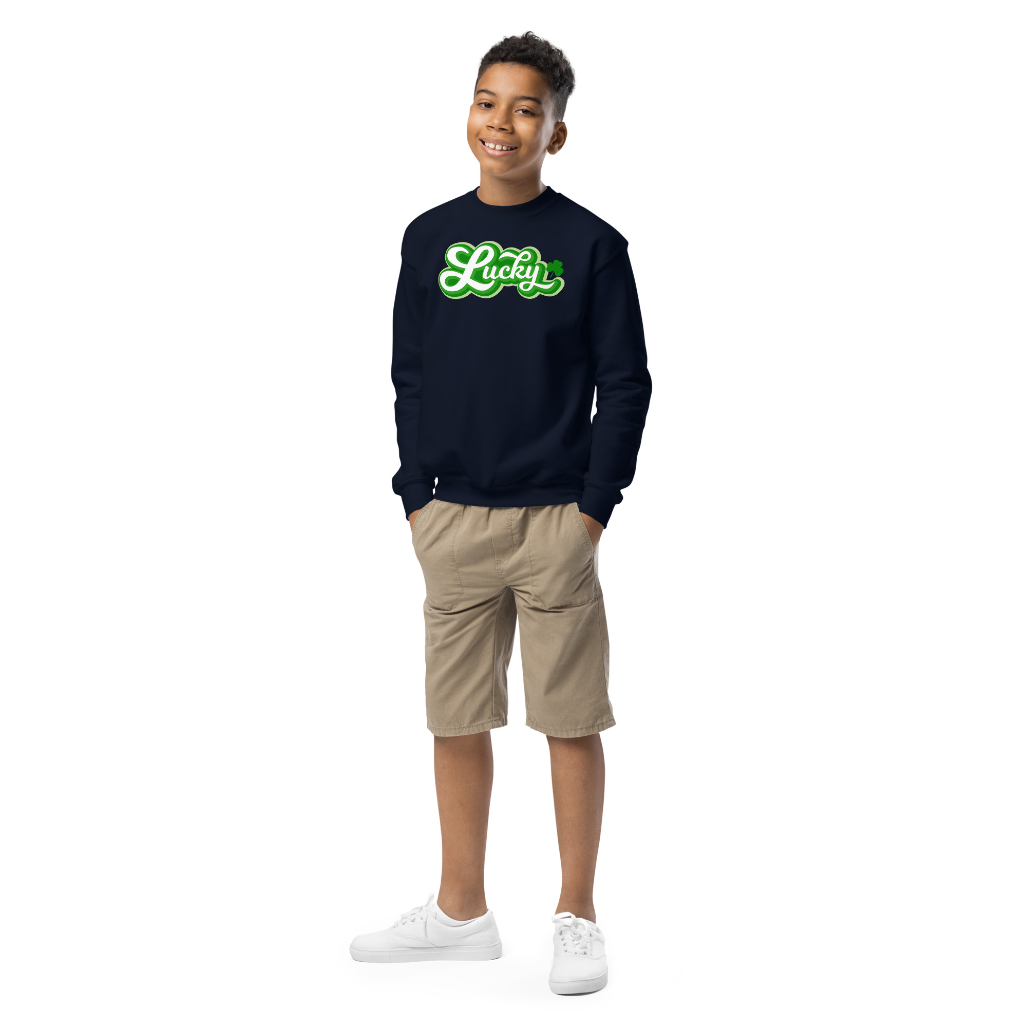 st. patrick's day youth crewneck sweatshirt