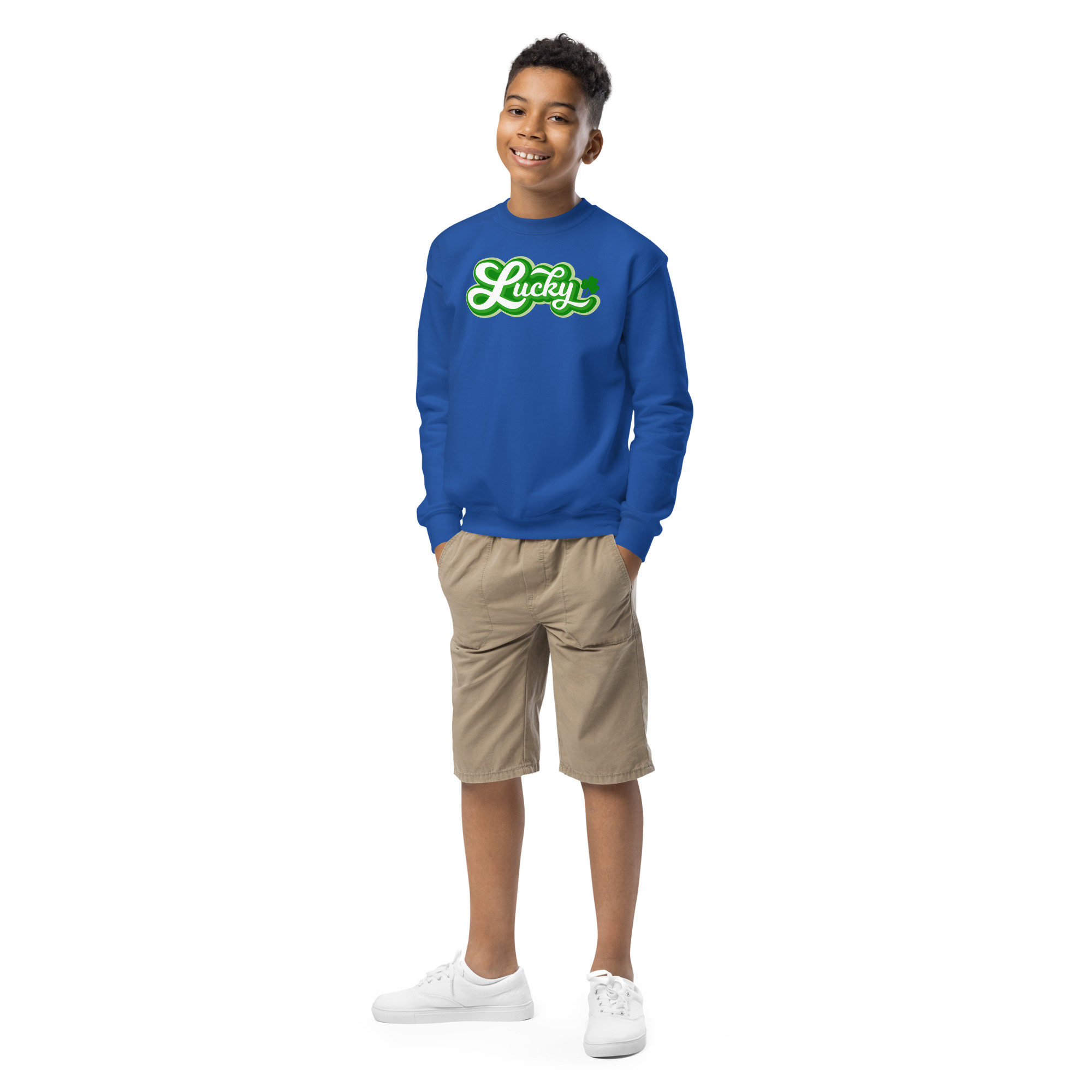 st. patrick's day youth crewneck sweatshirt