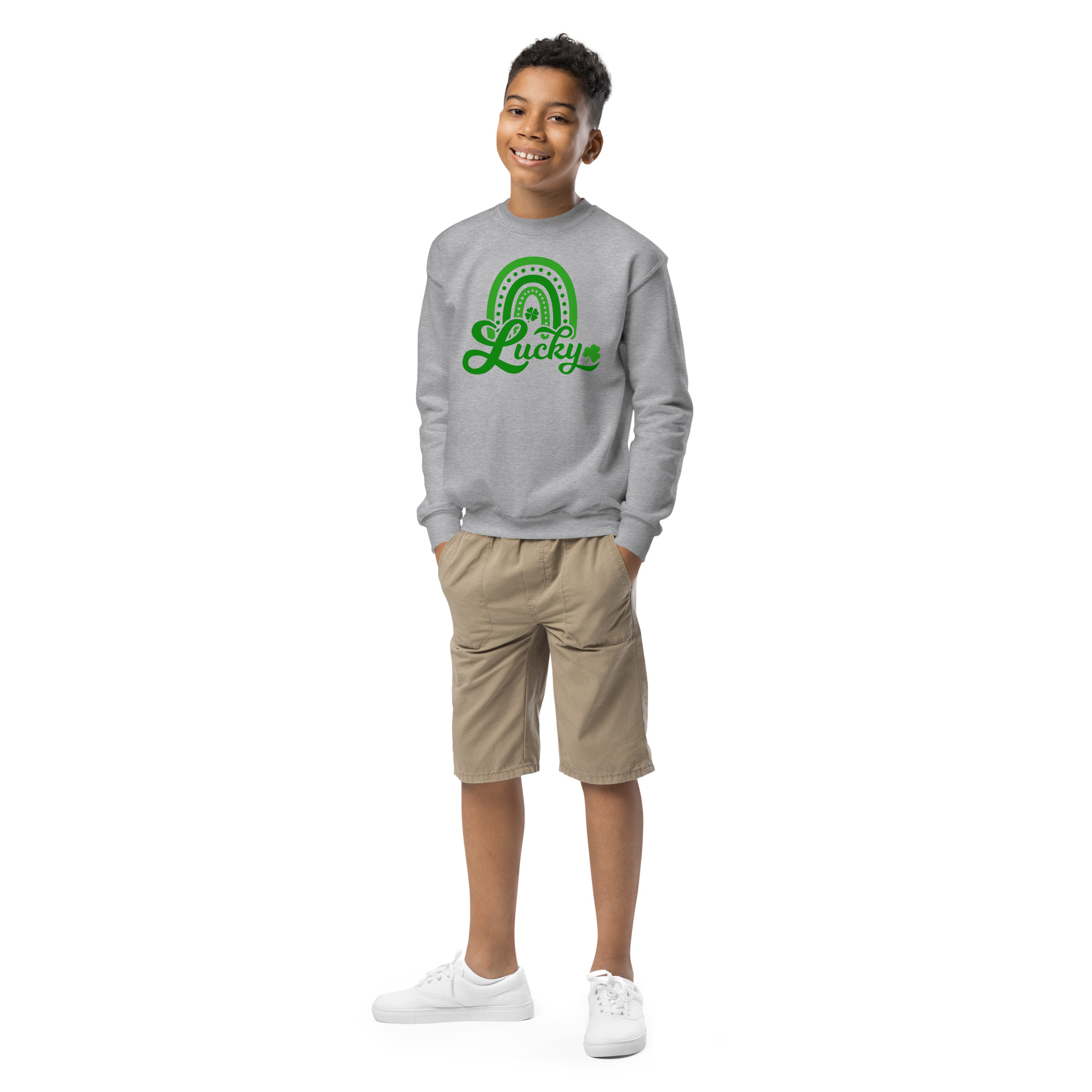 st. patrick's day youth crewneck sweatshirt