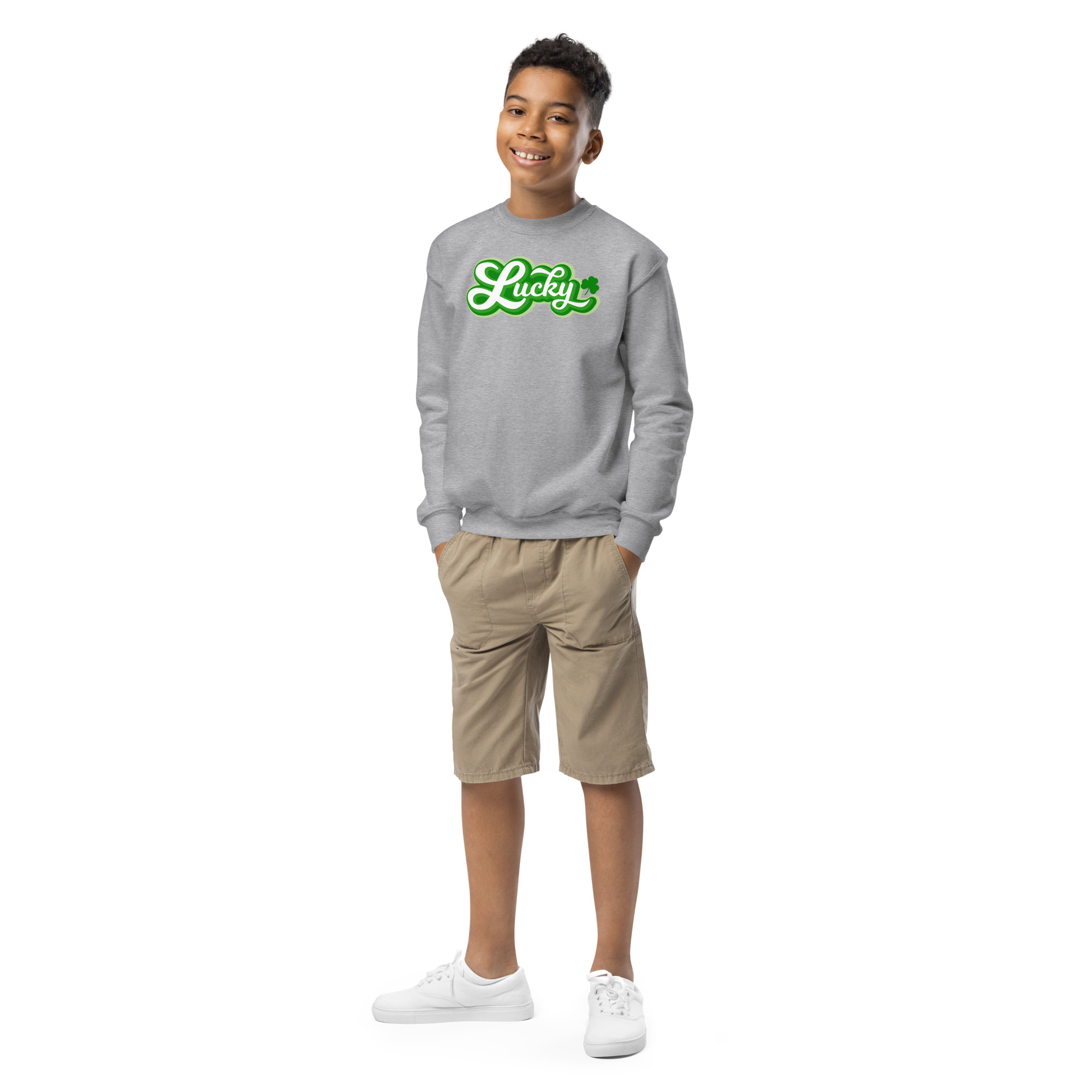 st. patrick's day youth crewneck sweatshirt