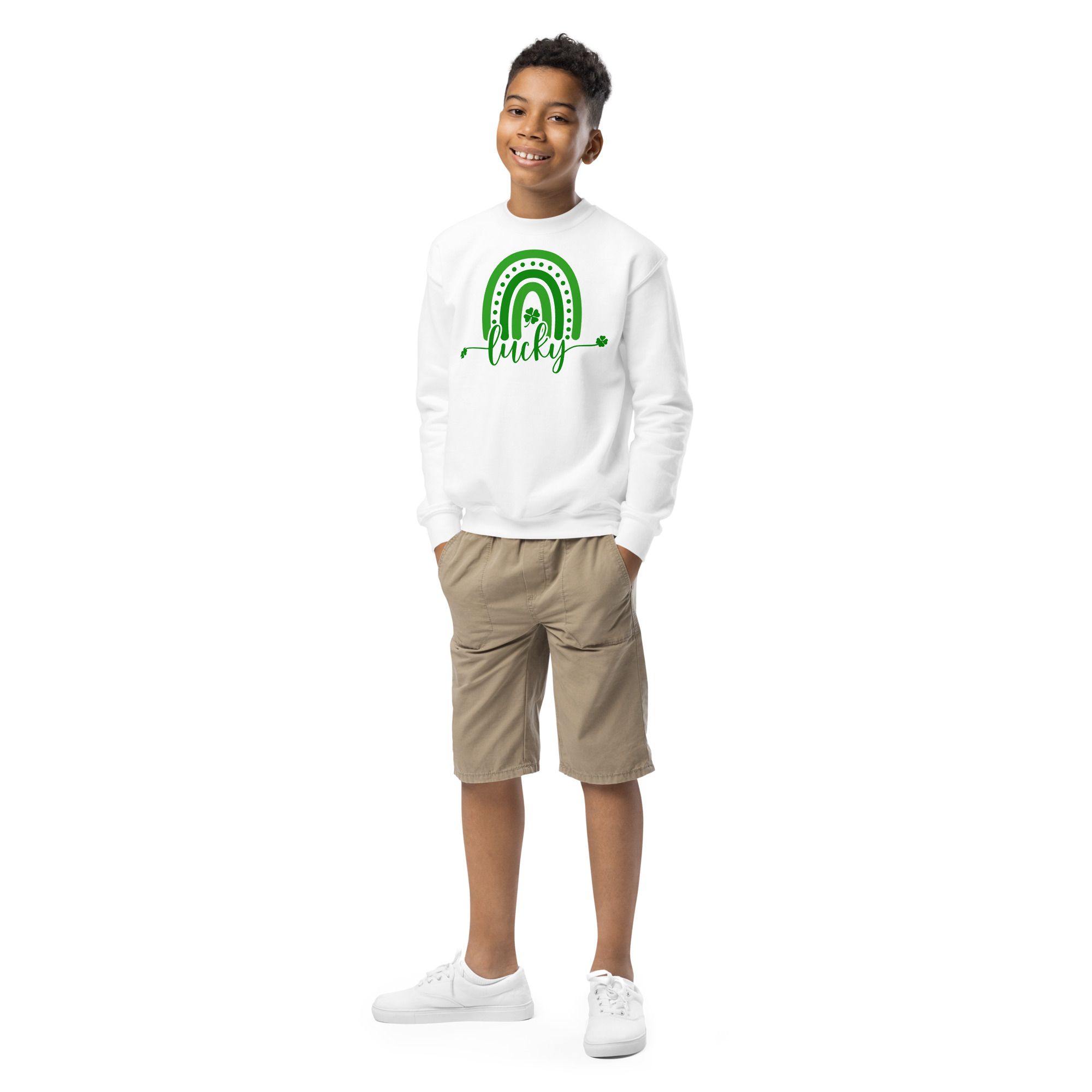 st. patrick's day youth crewneck sweatshirt