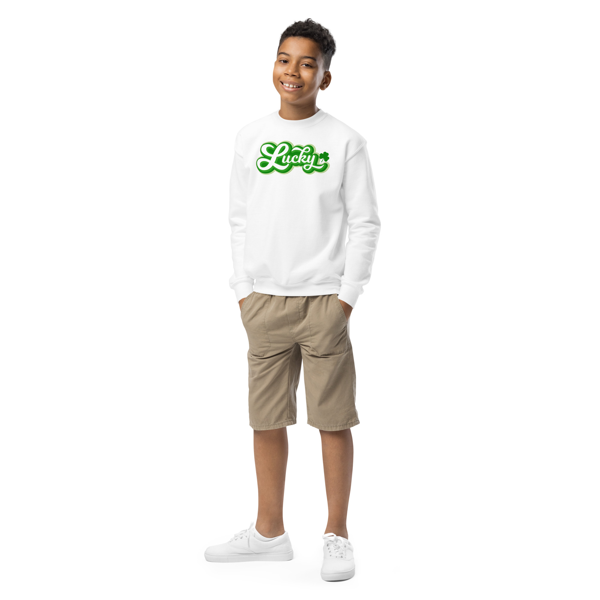 st. patrick's day youth crewneck sweatshirt