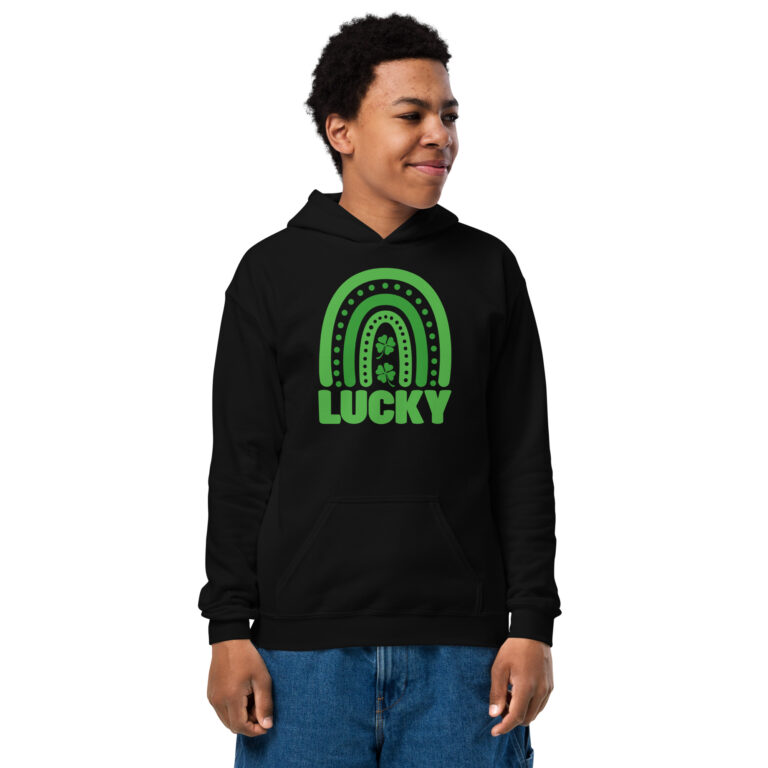 Lucky Boho Rainbow, blessed, Happy St. Patrick's Day Youth heavy blend hoodie