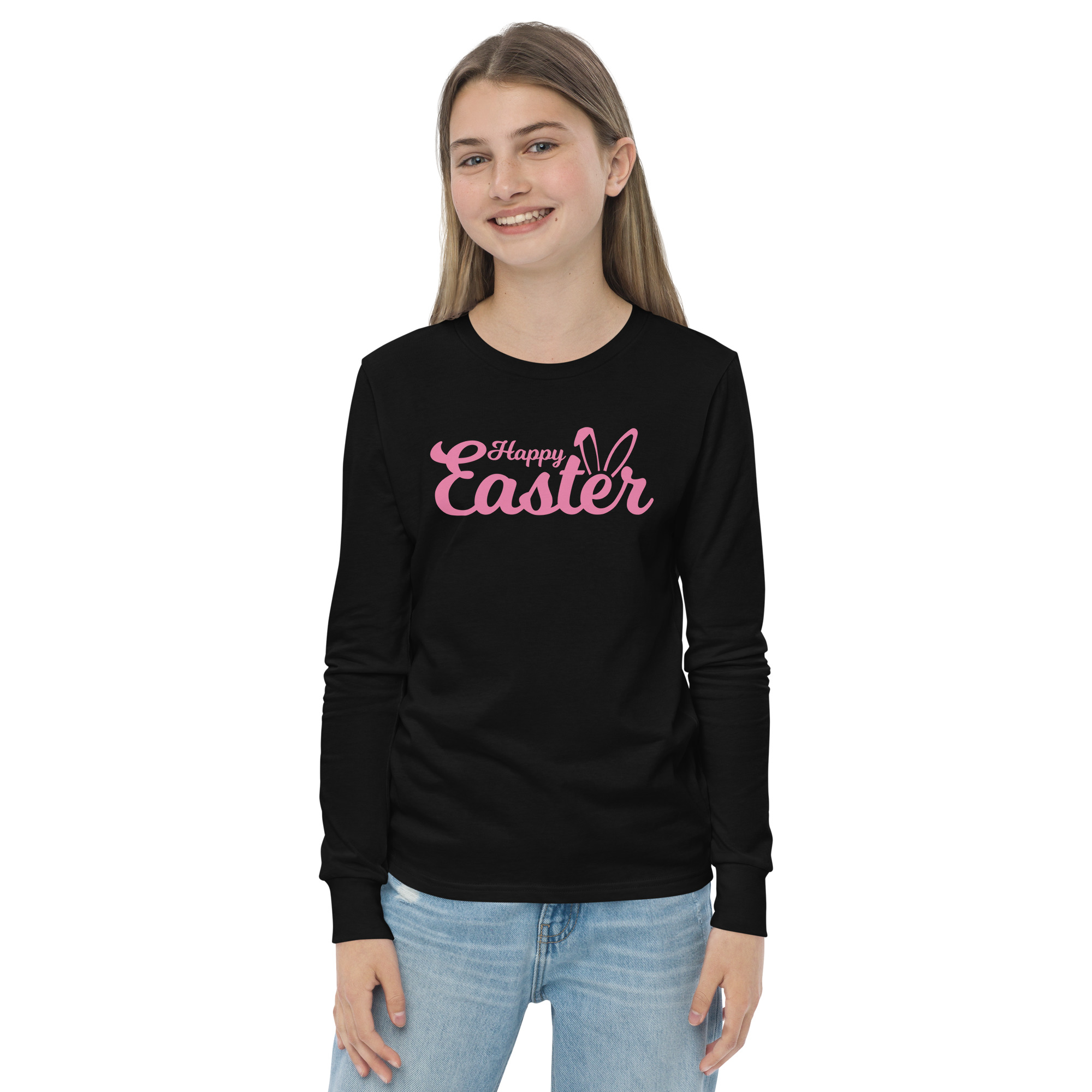 happy easter youth long sleeve tee
