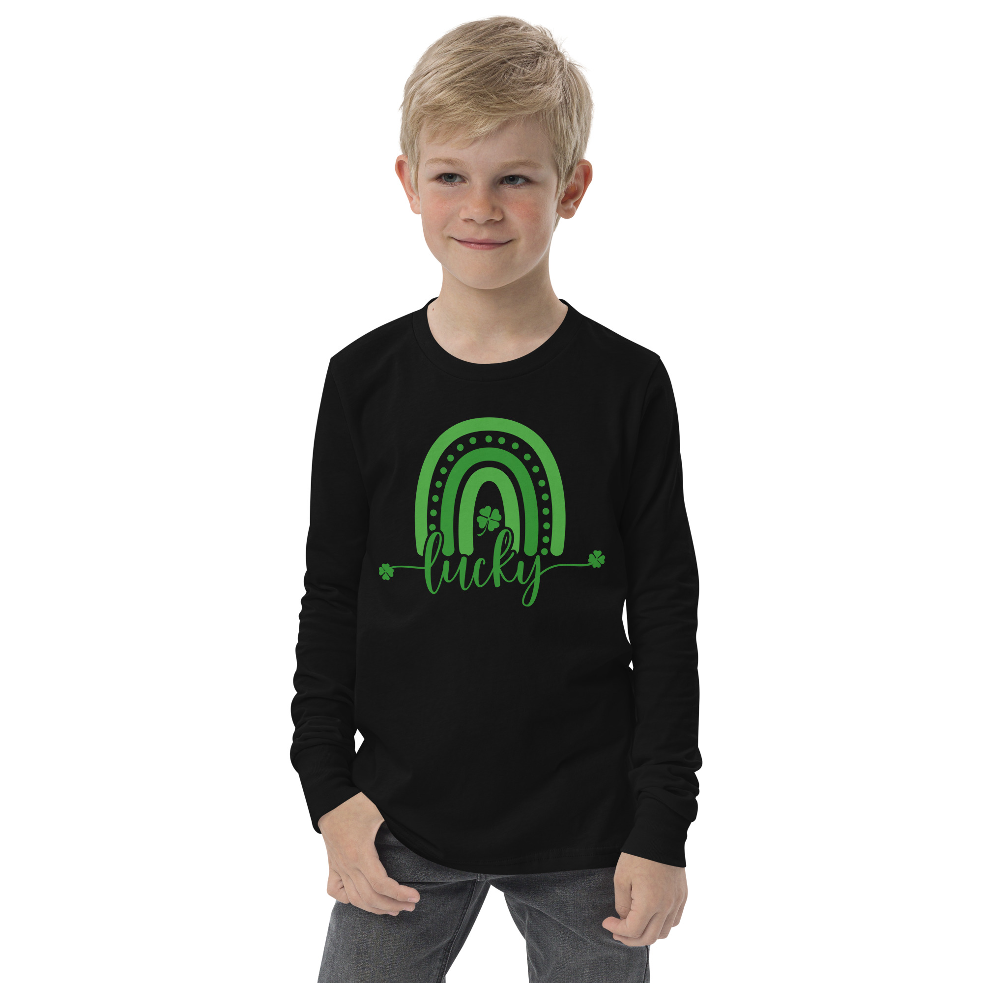 st. patrick's day youth long sleeve tee
