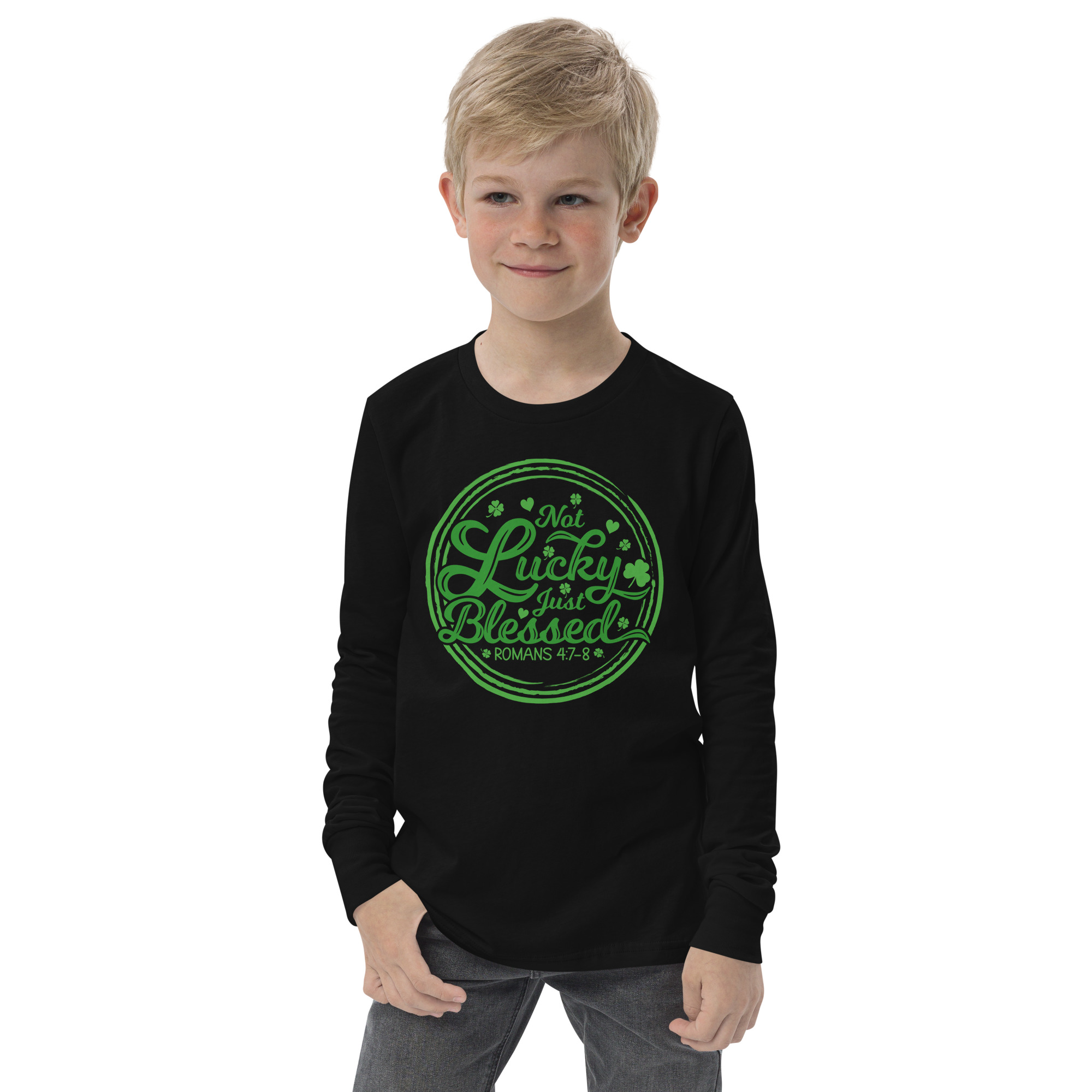 st. patrick's day youth long sleeve tee