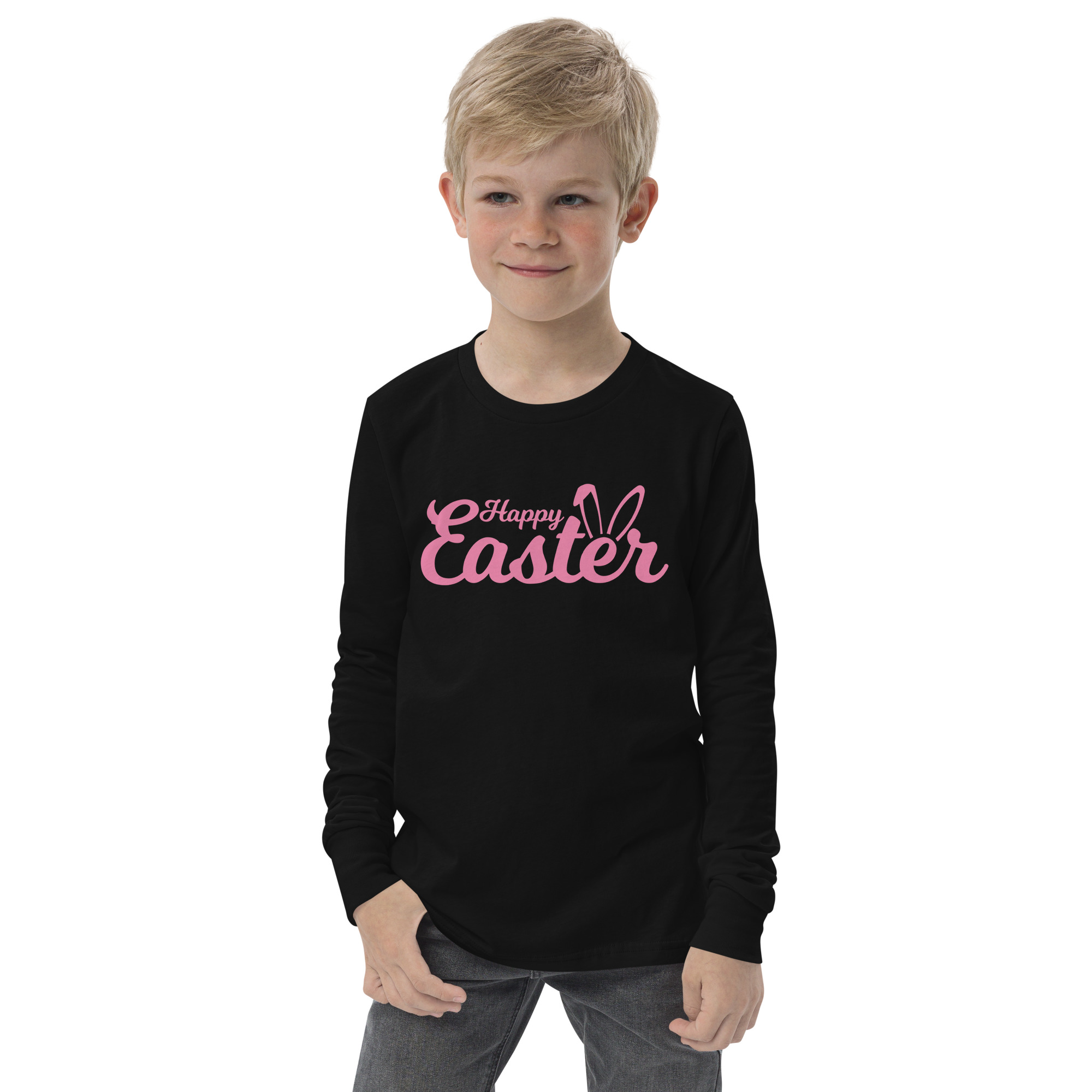 happy easter youth long sleeve tee