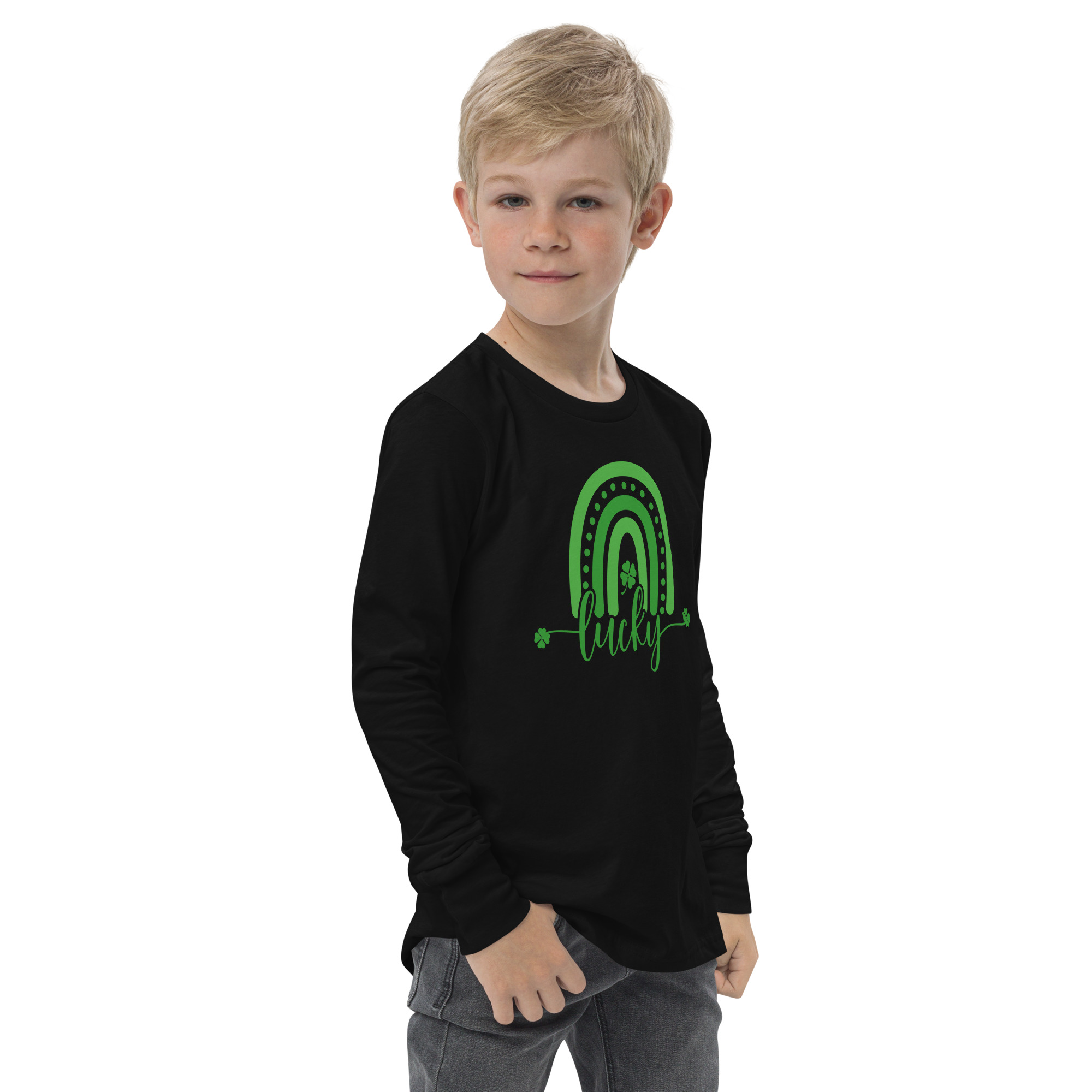 st. patrick's day youth long sleeve tee