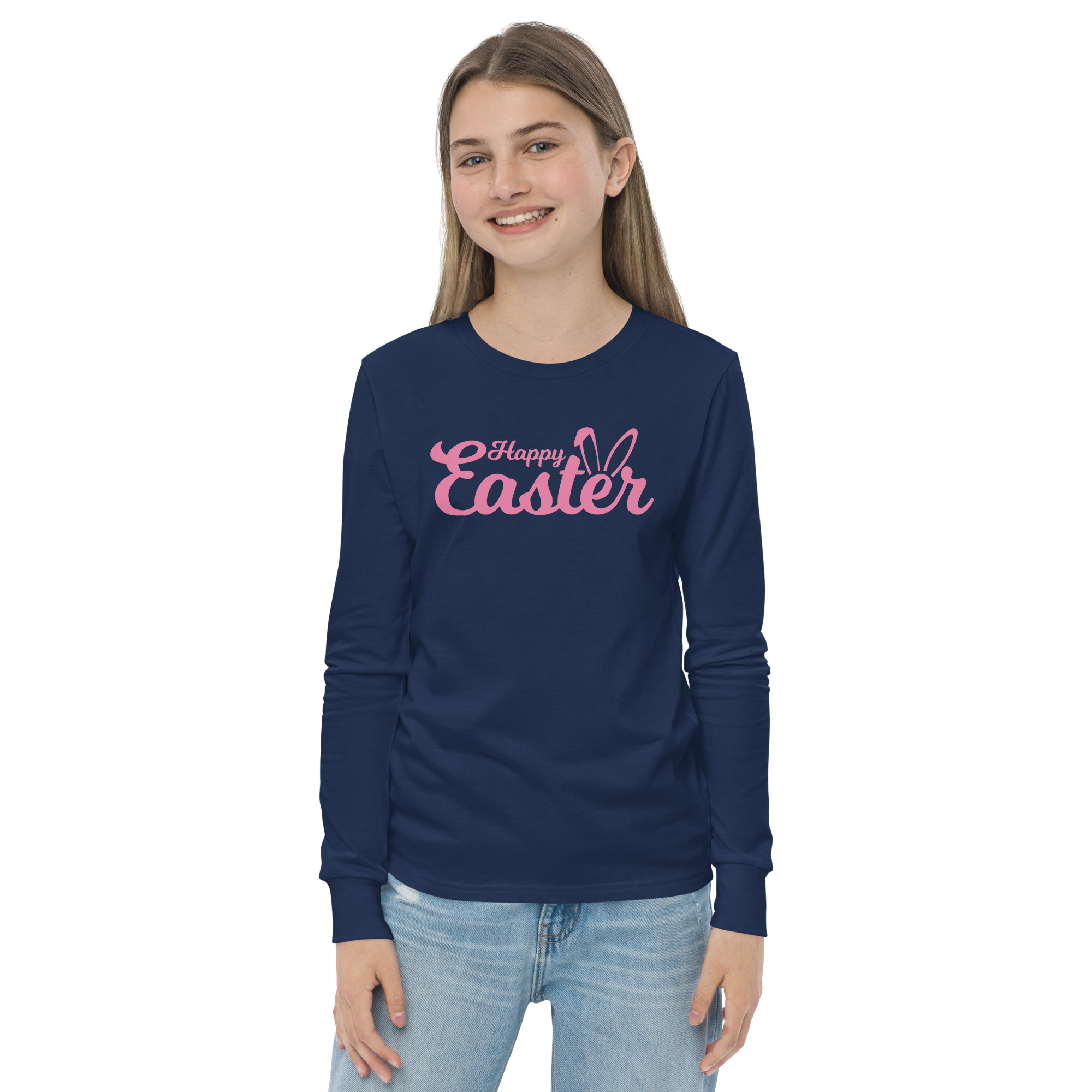 happy easter youth long sleeve tee