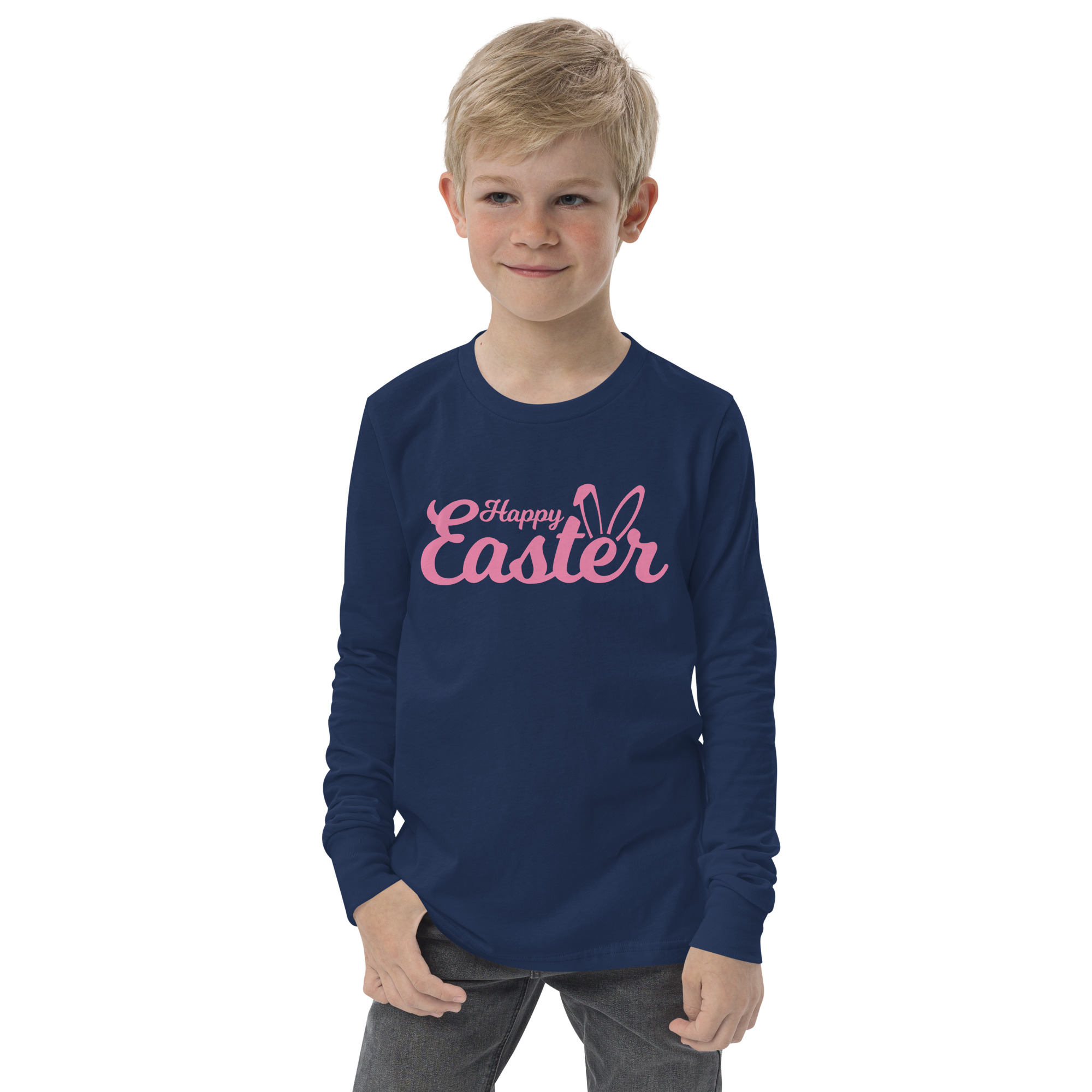 happy easter youth long sleeve tee