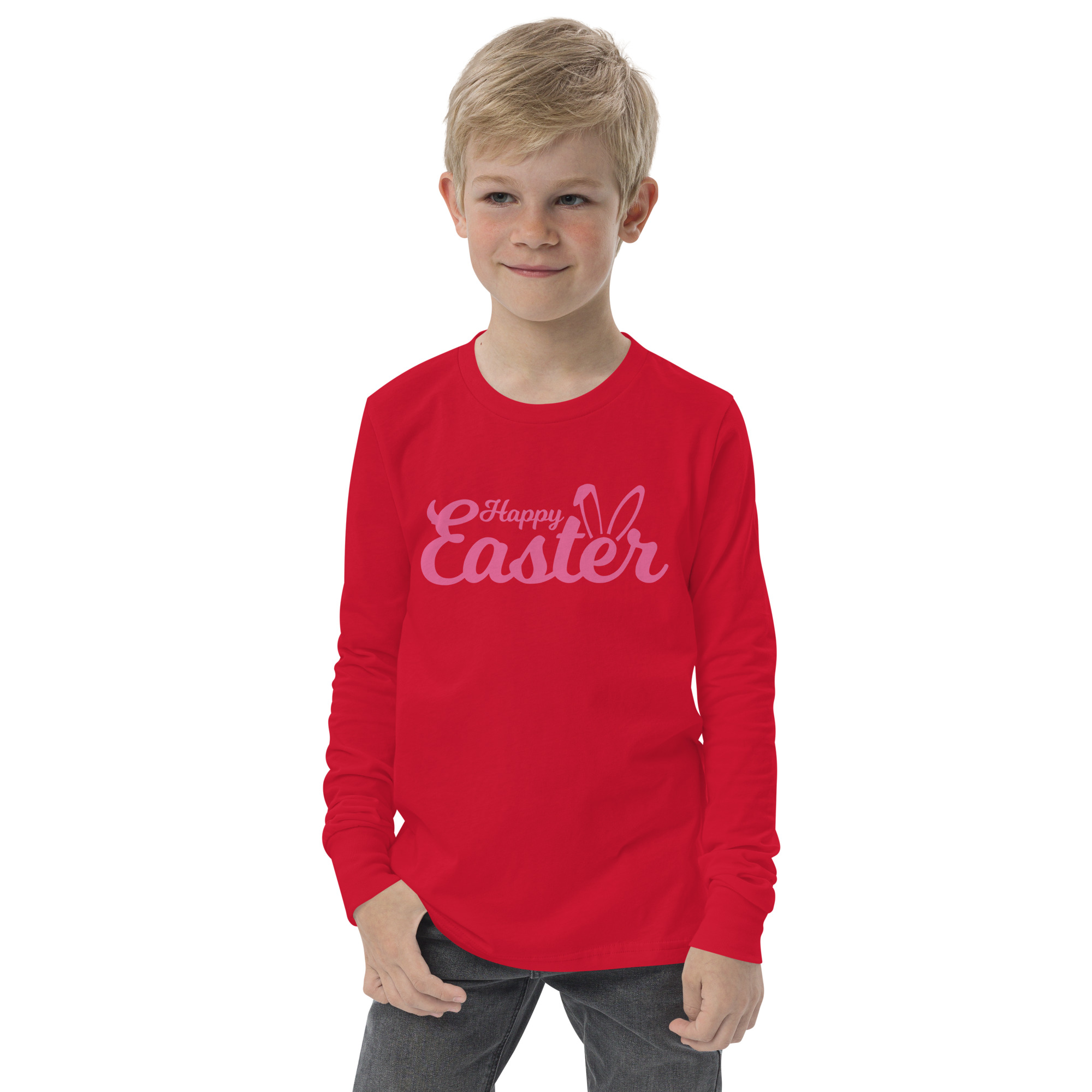 happy easter youth long sleeve tee
