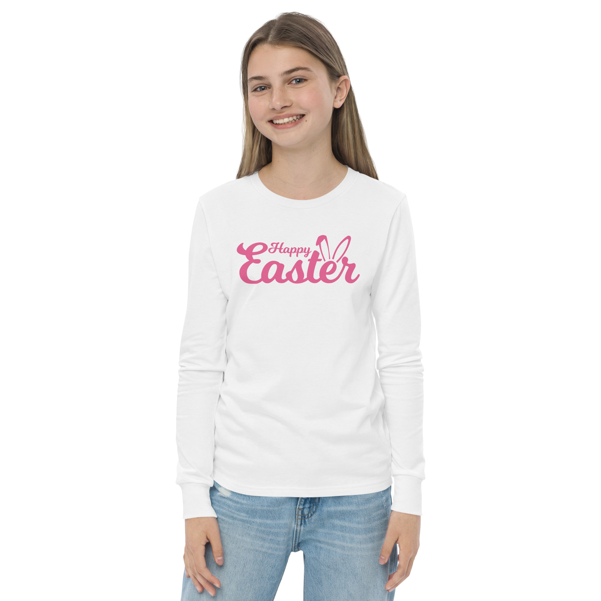 happy easter youth long sleeve tee