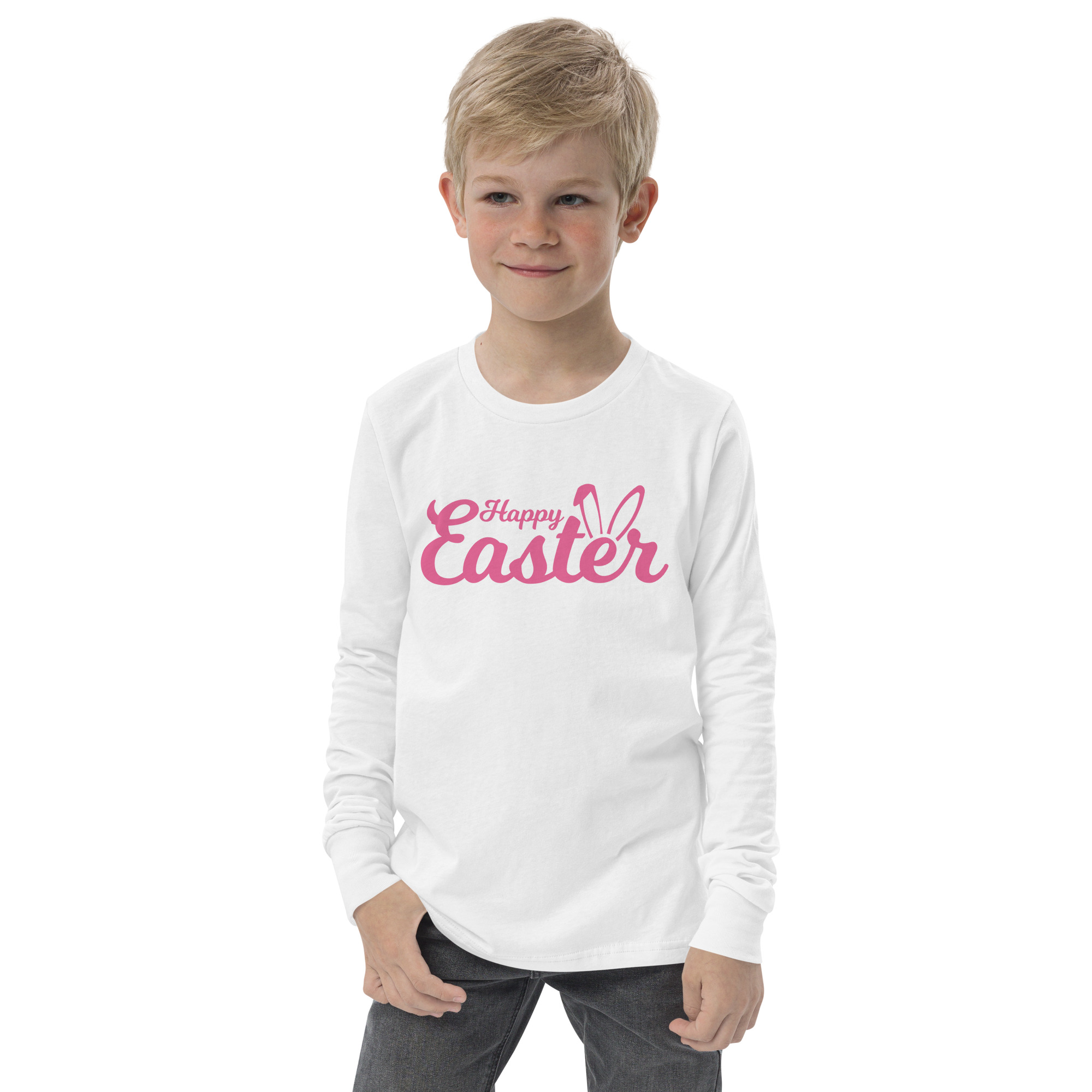 happy easter youth long sleeve tee