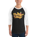 cinco de mayo, sombrero party 3/4 sleeve raglan shirt