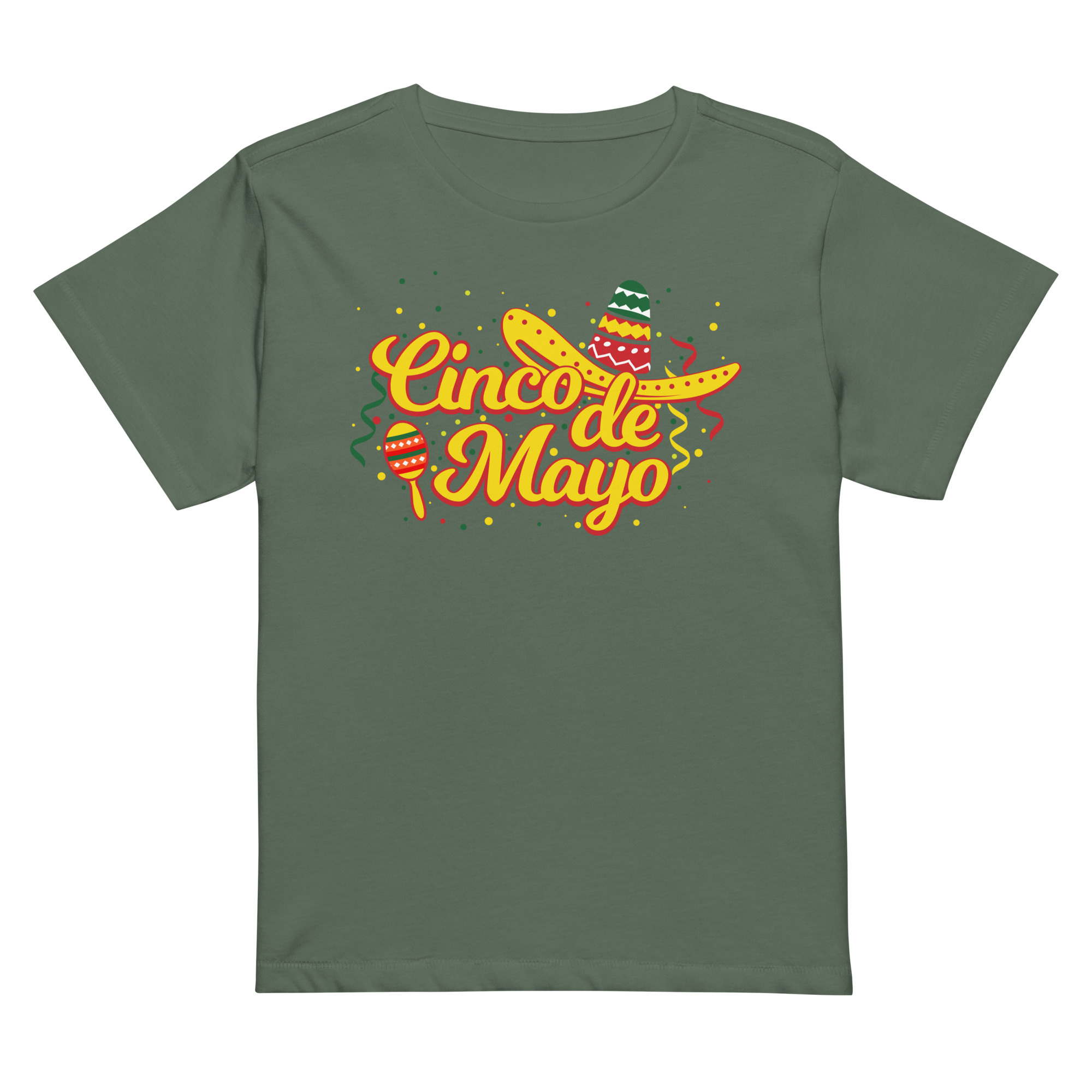 cinco de mayo, happy cinco women’s high waisted t shirt